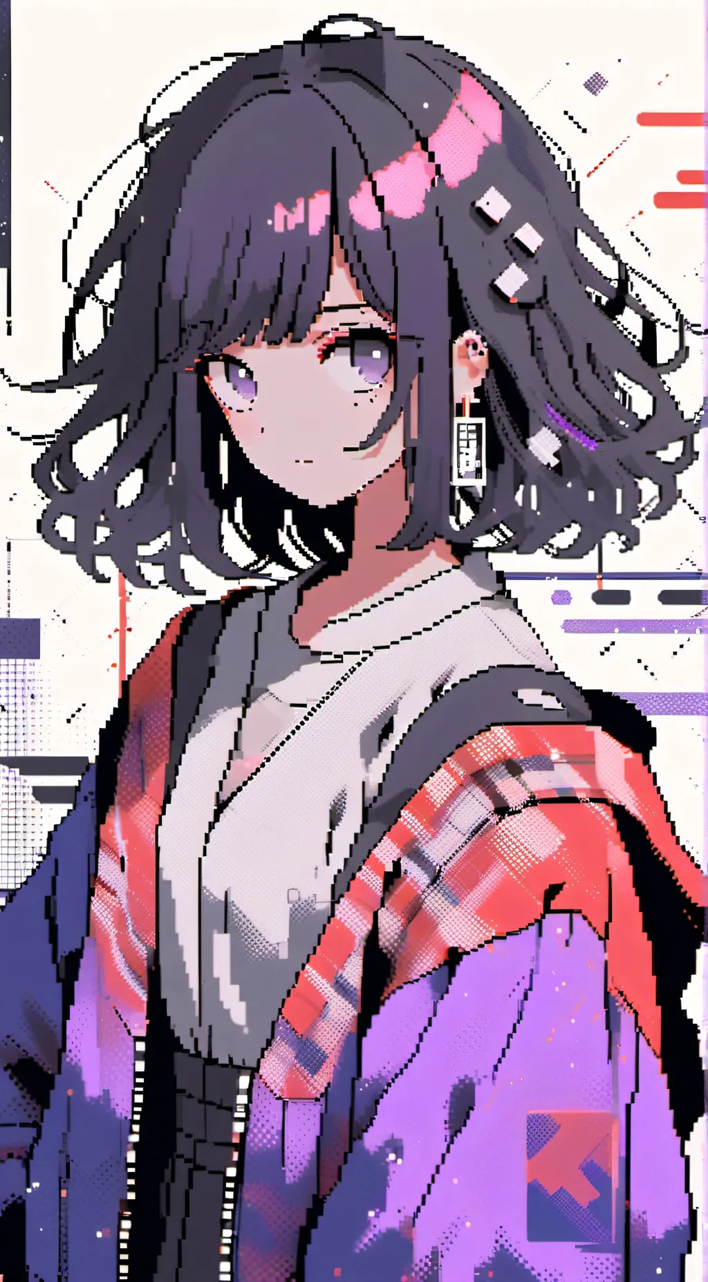ai character: glitch girl background