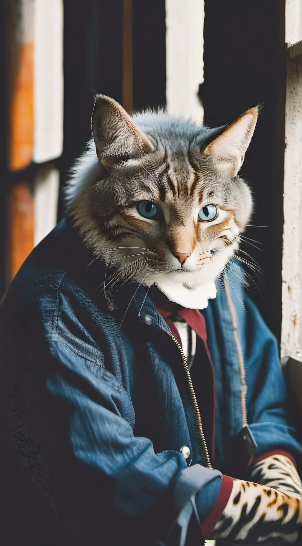 ai character: Mr fluffy  background