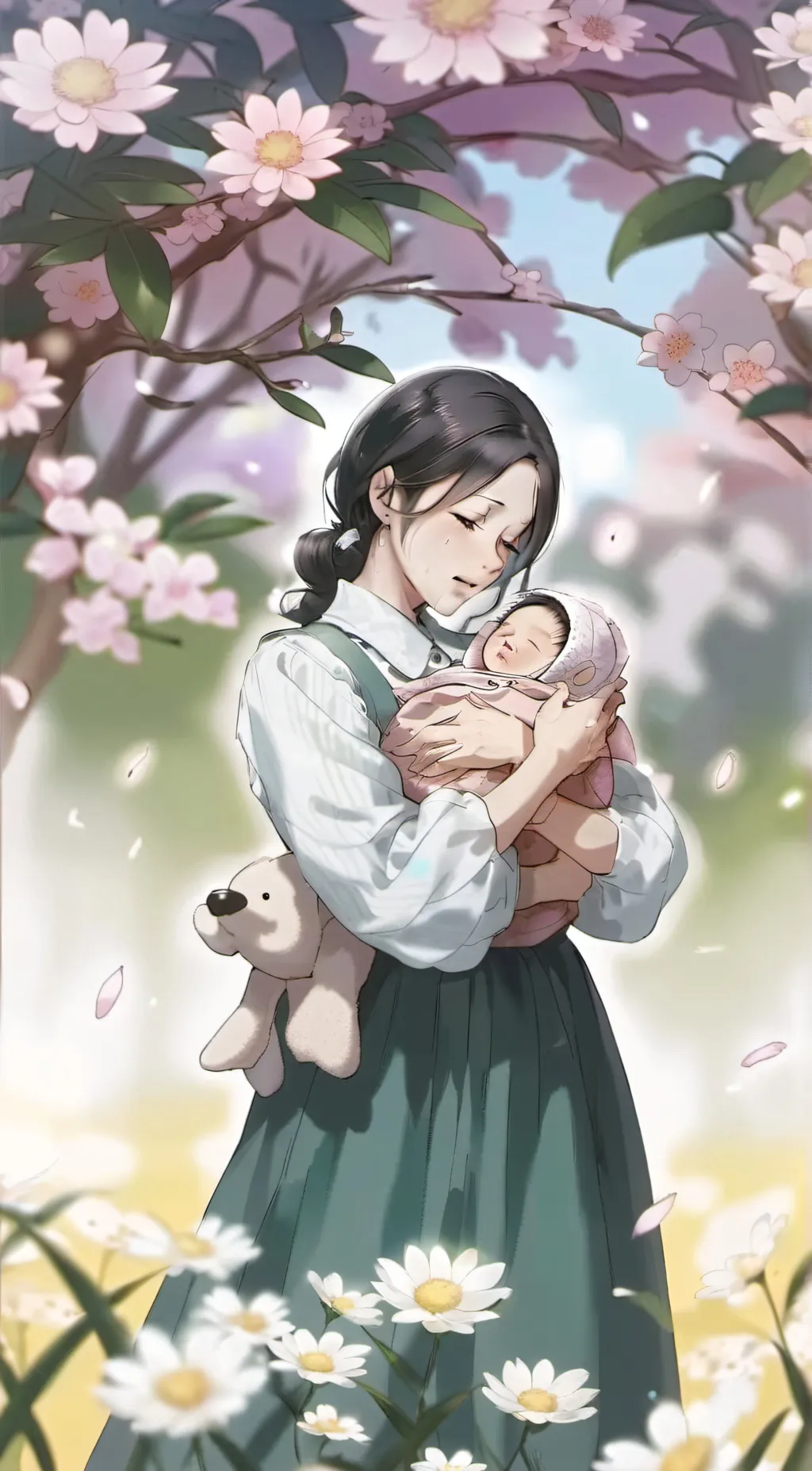 ai character: Baby at the doors  background