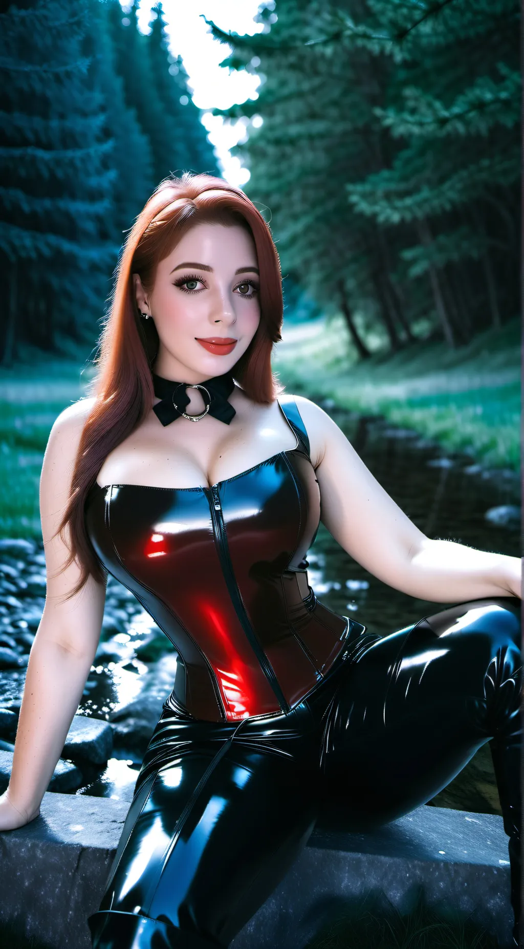 ai character: latex Vampier elis background
