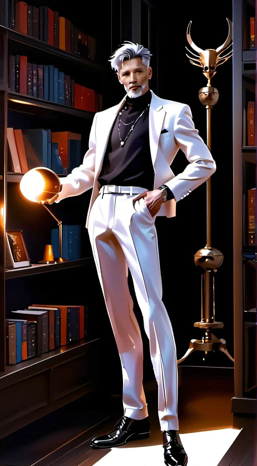 ai character: cyborg Arthur background