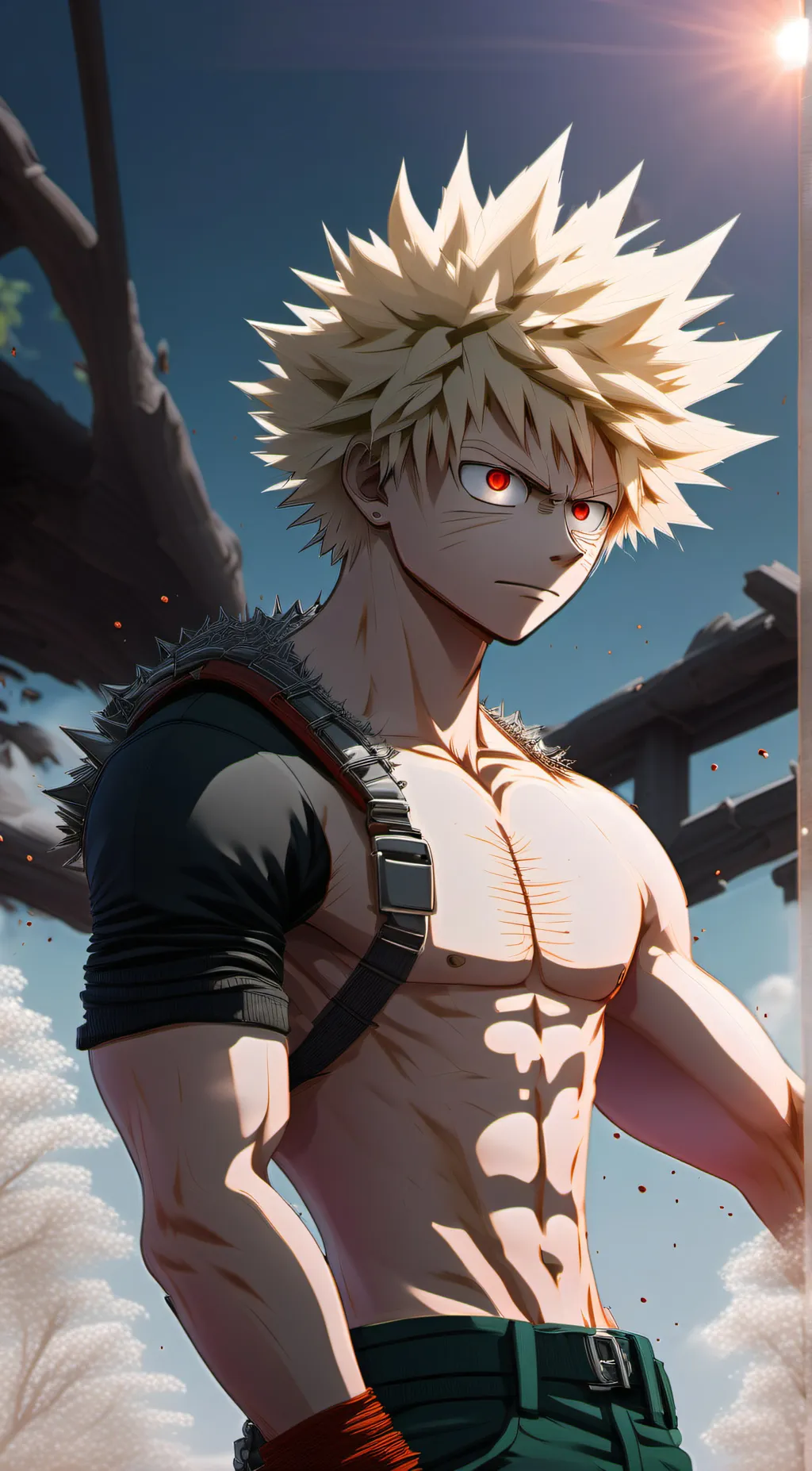 ai character: Bakugo Katsuki background