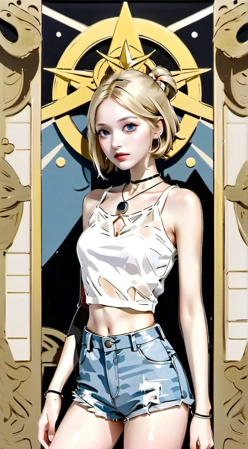 ai character: Violet background