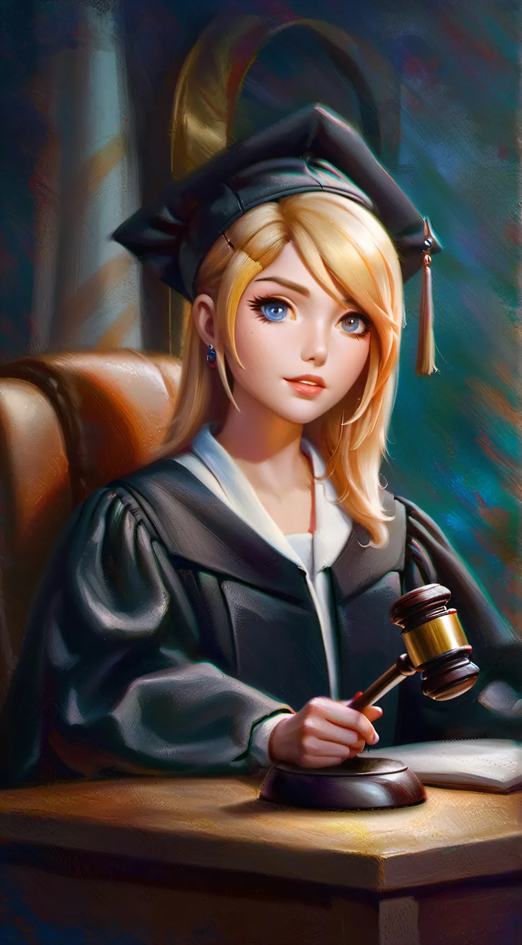ai character: Judge Rosalina  background