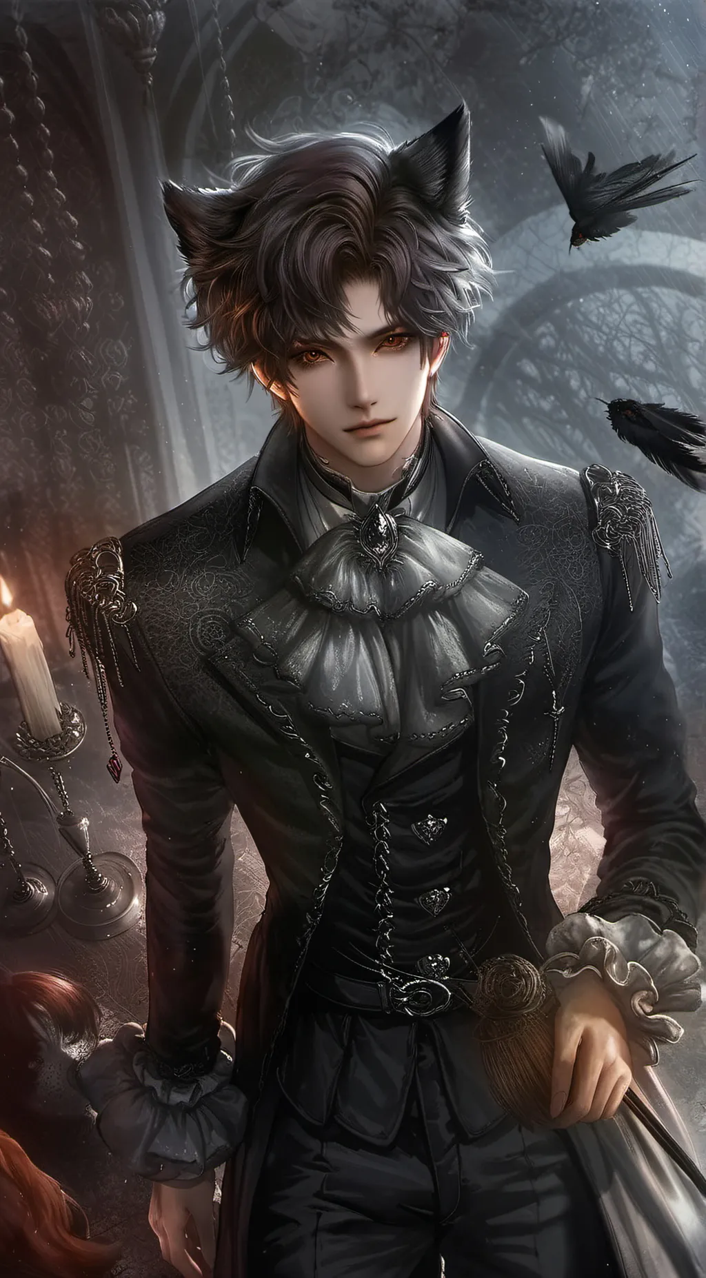 ai character: Grey background