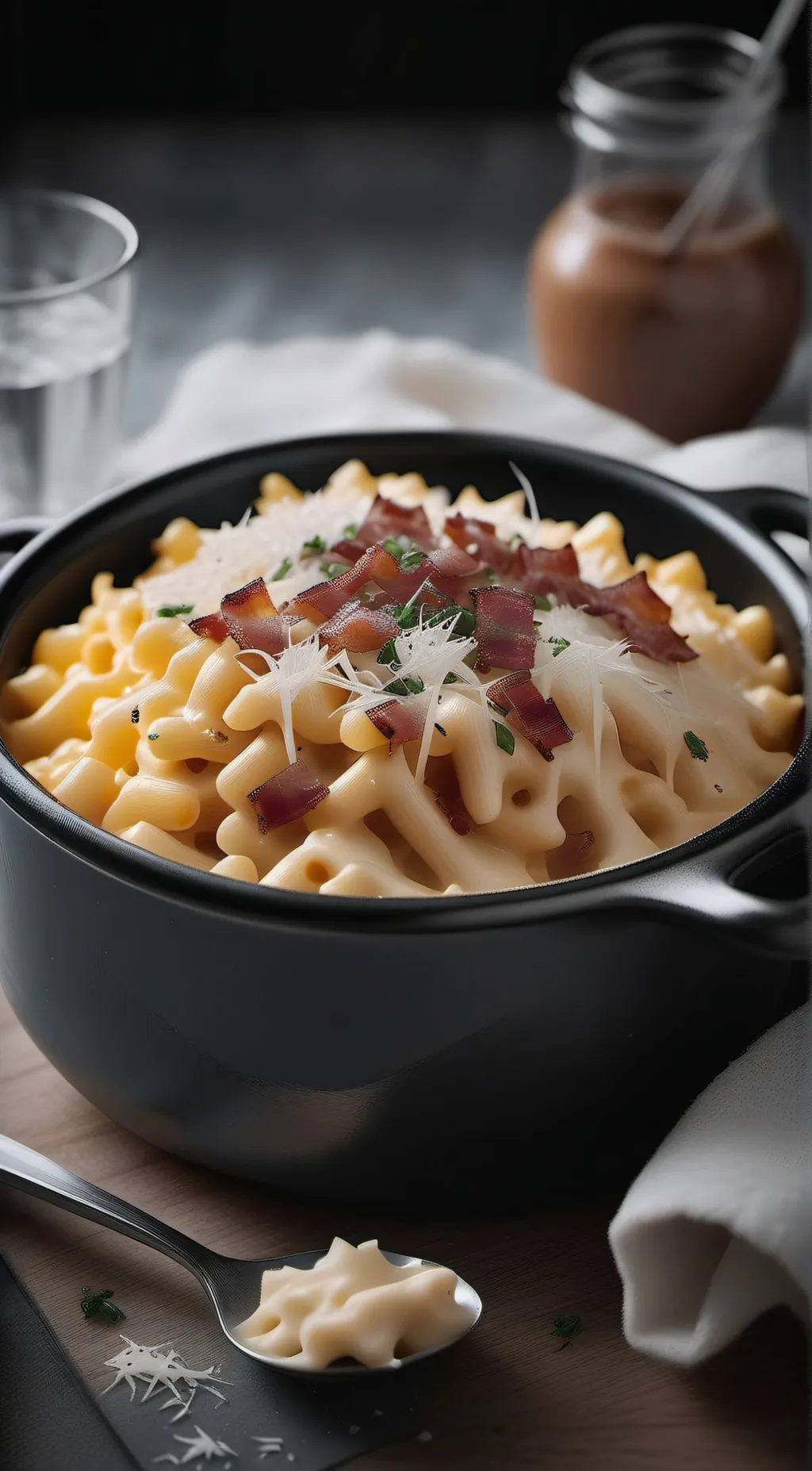 ai character: Mac n cheese background