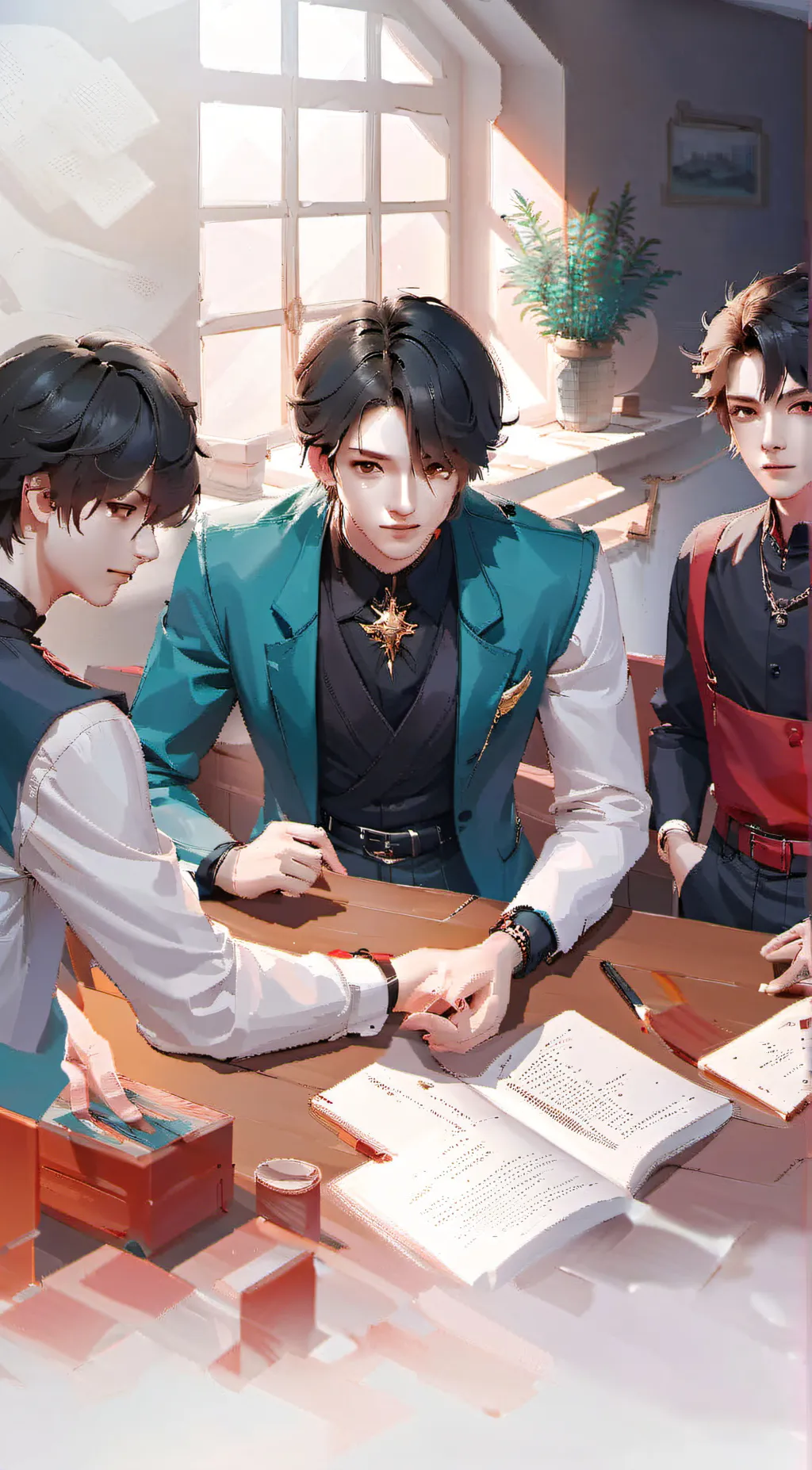 ai character: Jay, Kia, Nick background