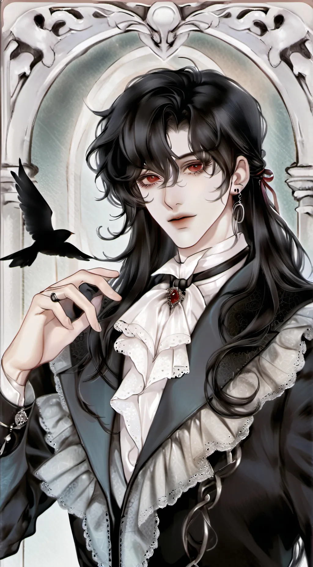 ai character: 🐦‍⬛- King Raven background