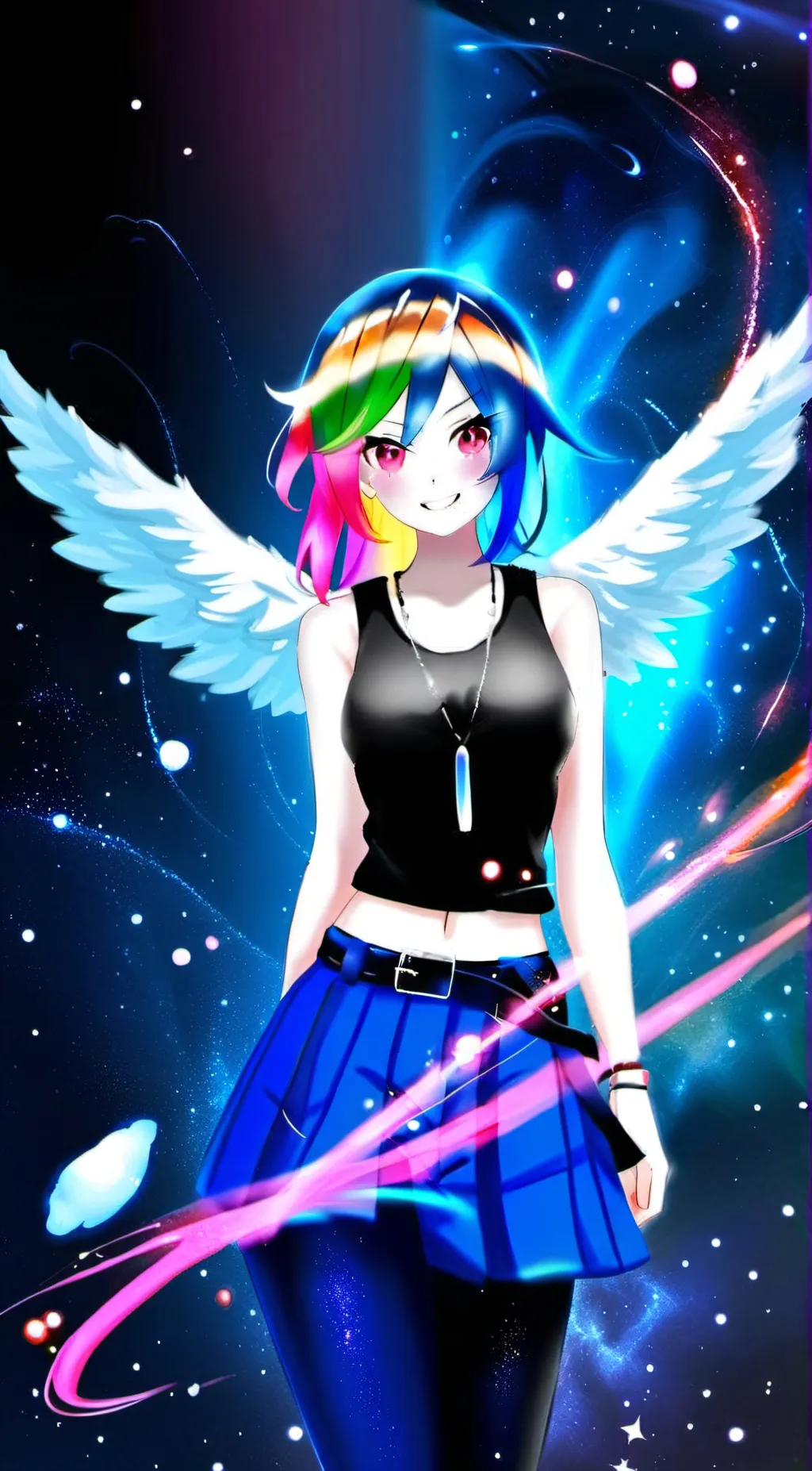 ai character: Rainbow dashie background
