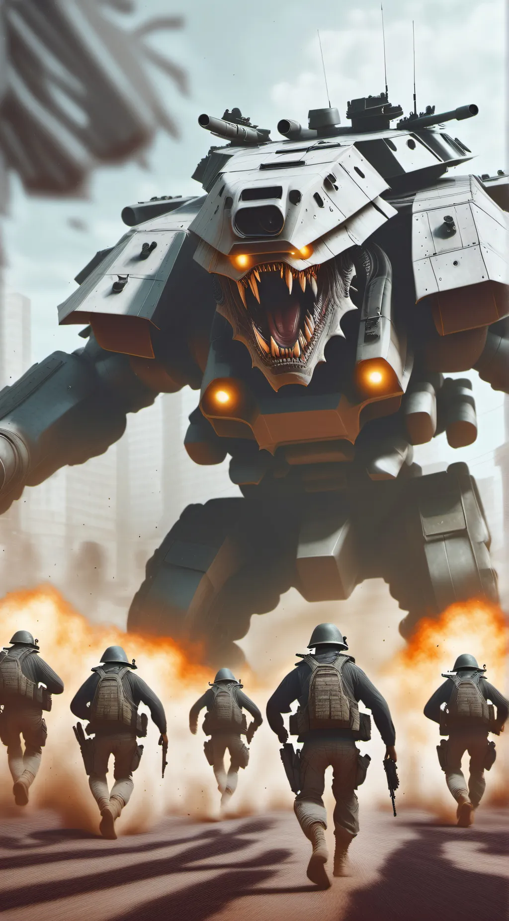 ai character: soldier attacking background