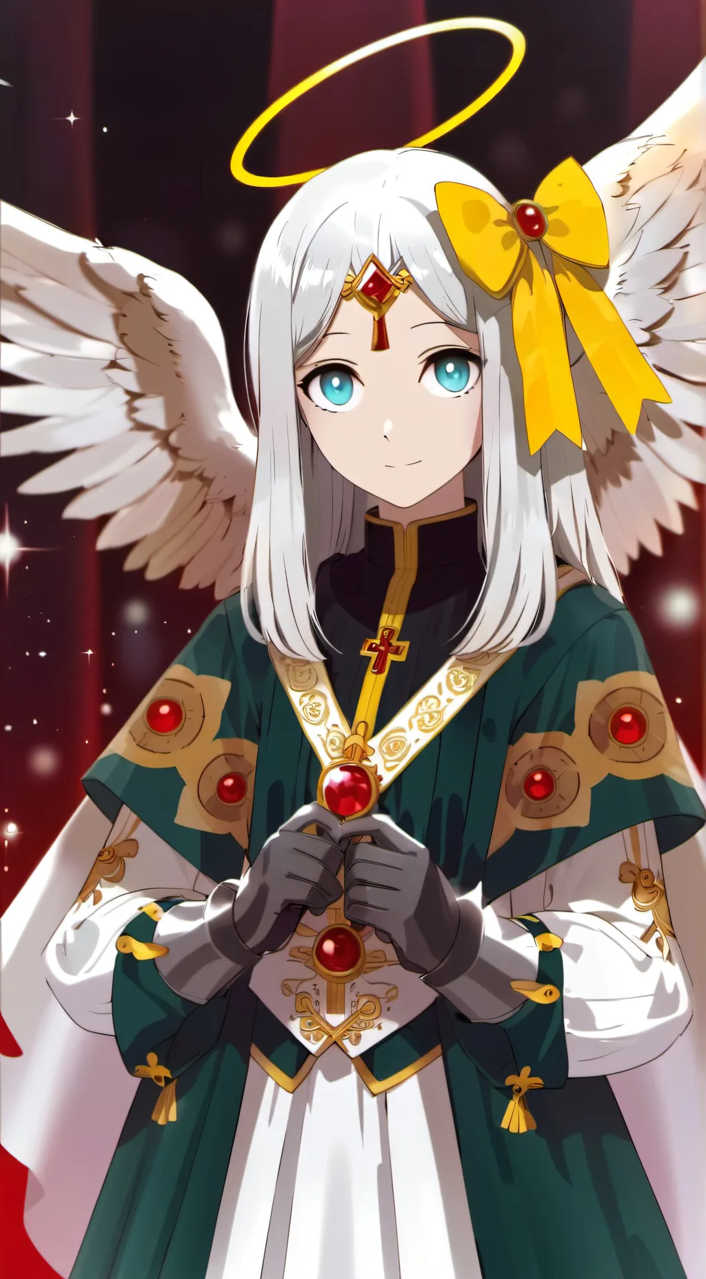 ai character: angel white girl background