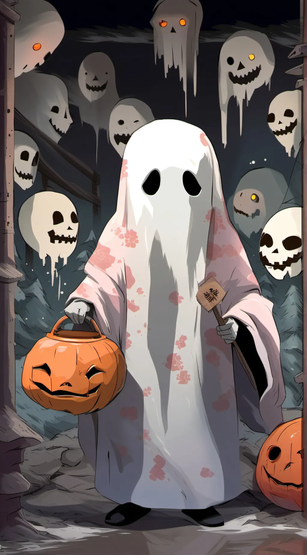 ai character: Ghost Face🖤 background