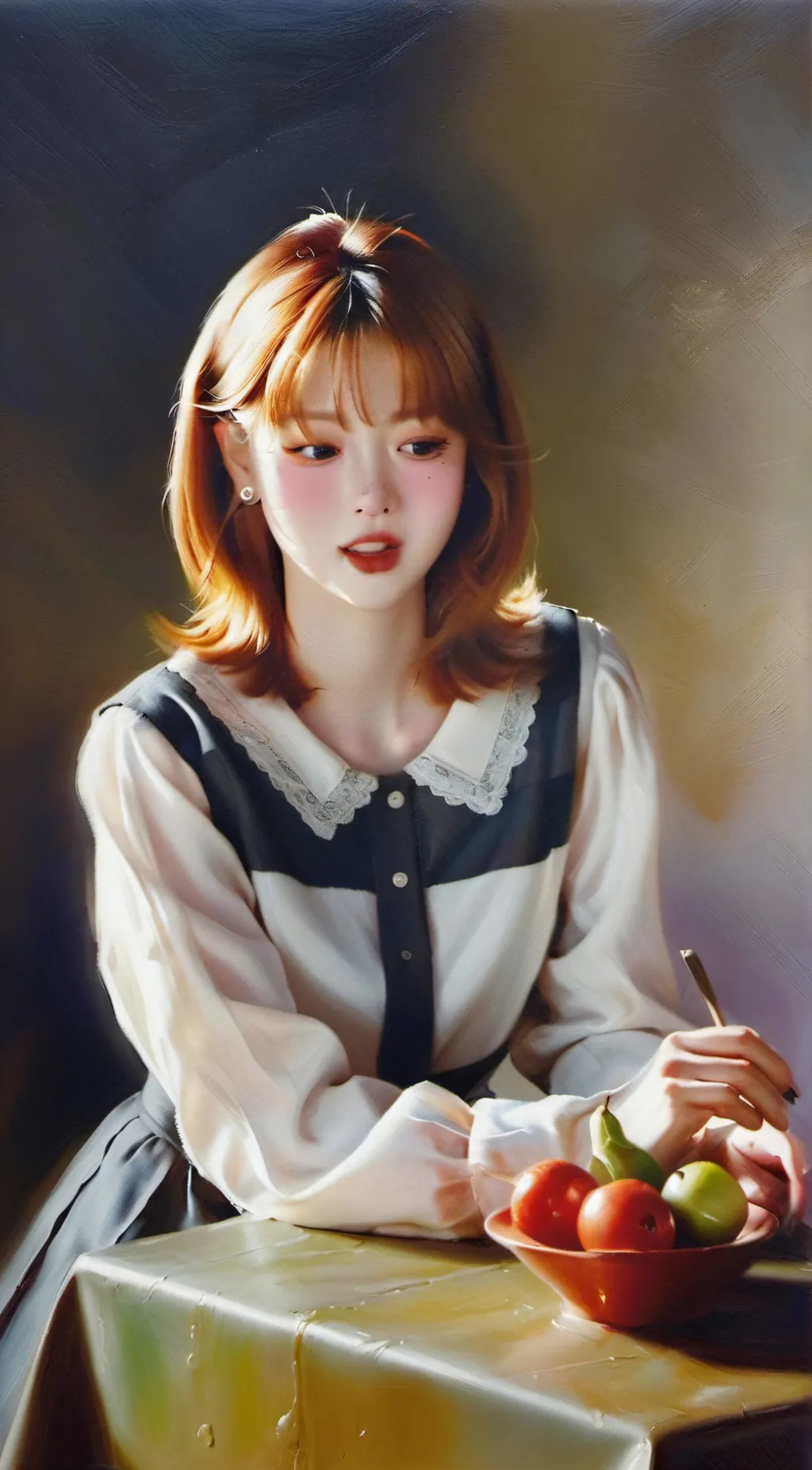 ai character: winter background