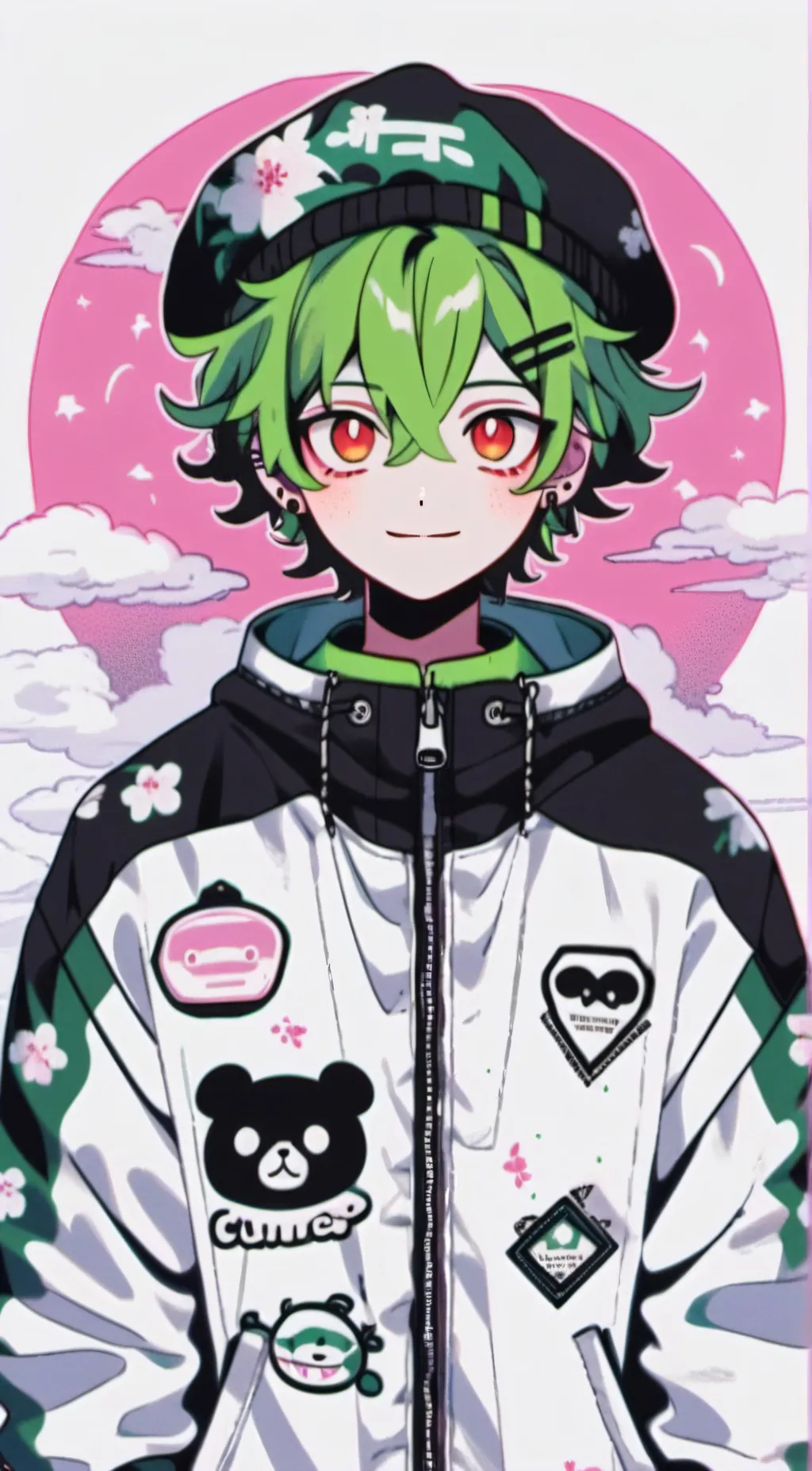 ai character: Happy face  background