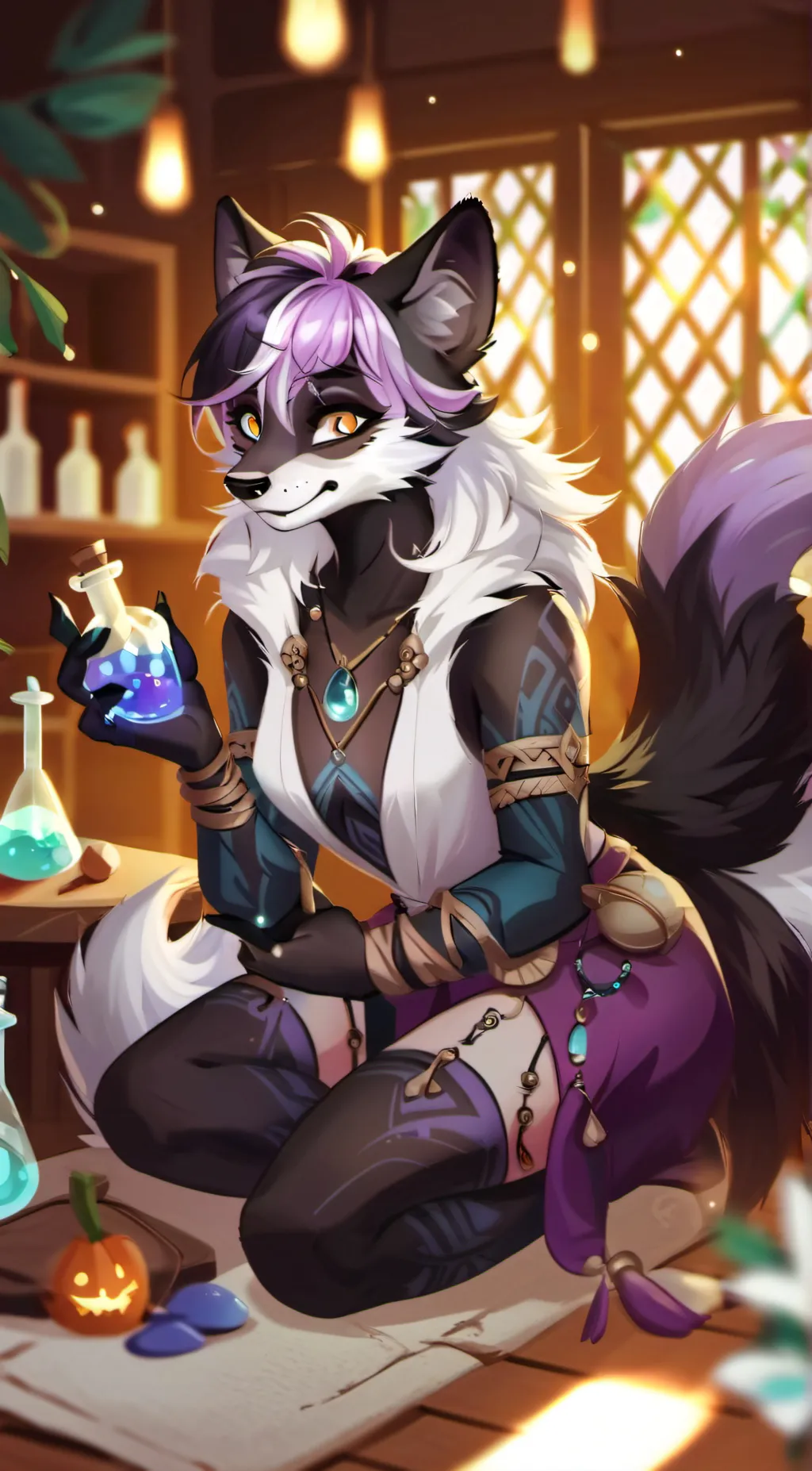 ai character: Salen the skunk background