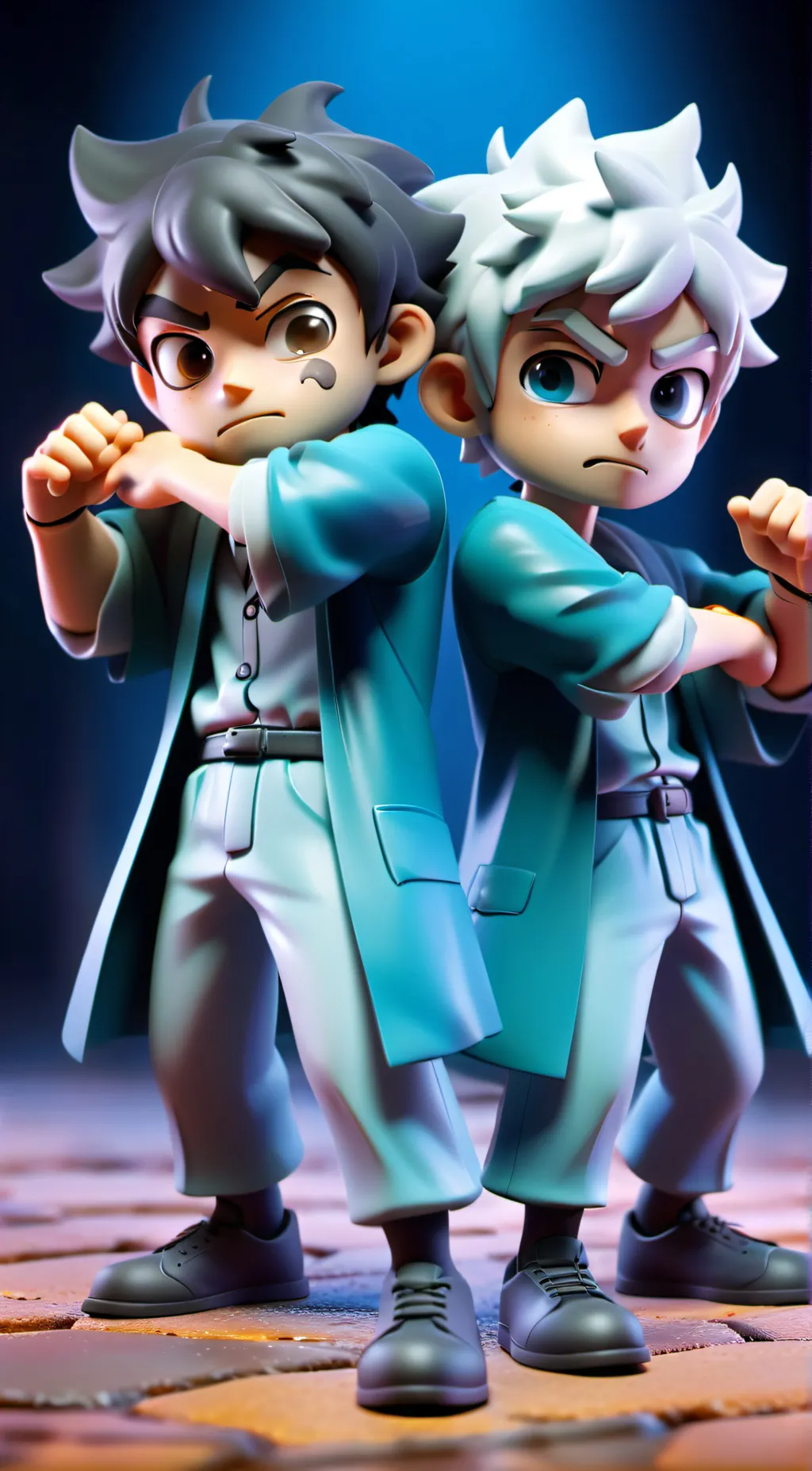 ai character: dodging and sad background