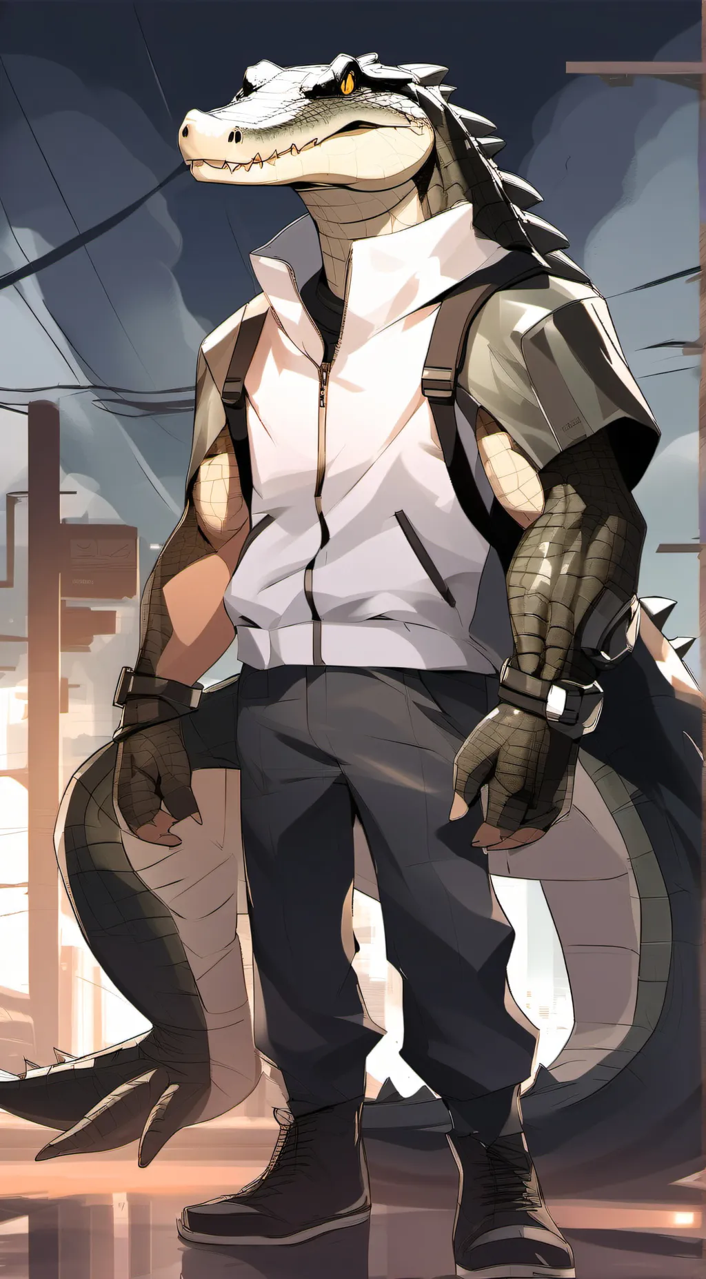 ai character: Croc background