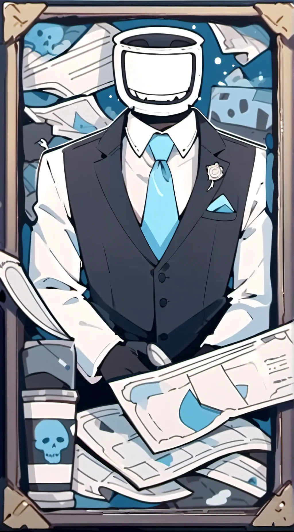 ai character: Bartender tvman background