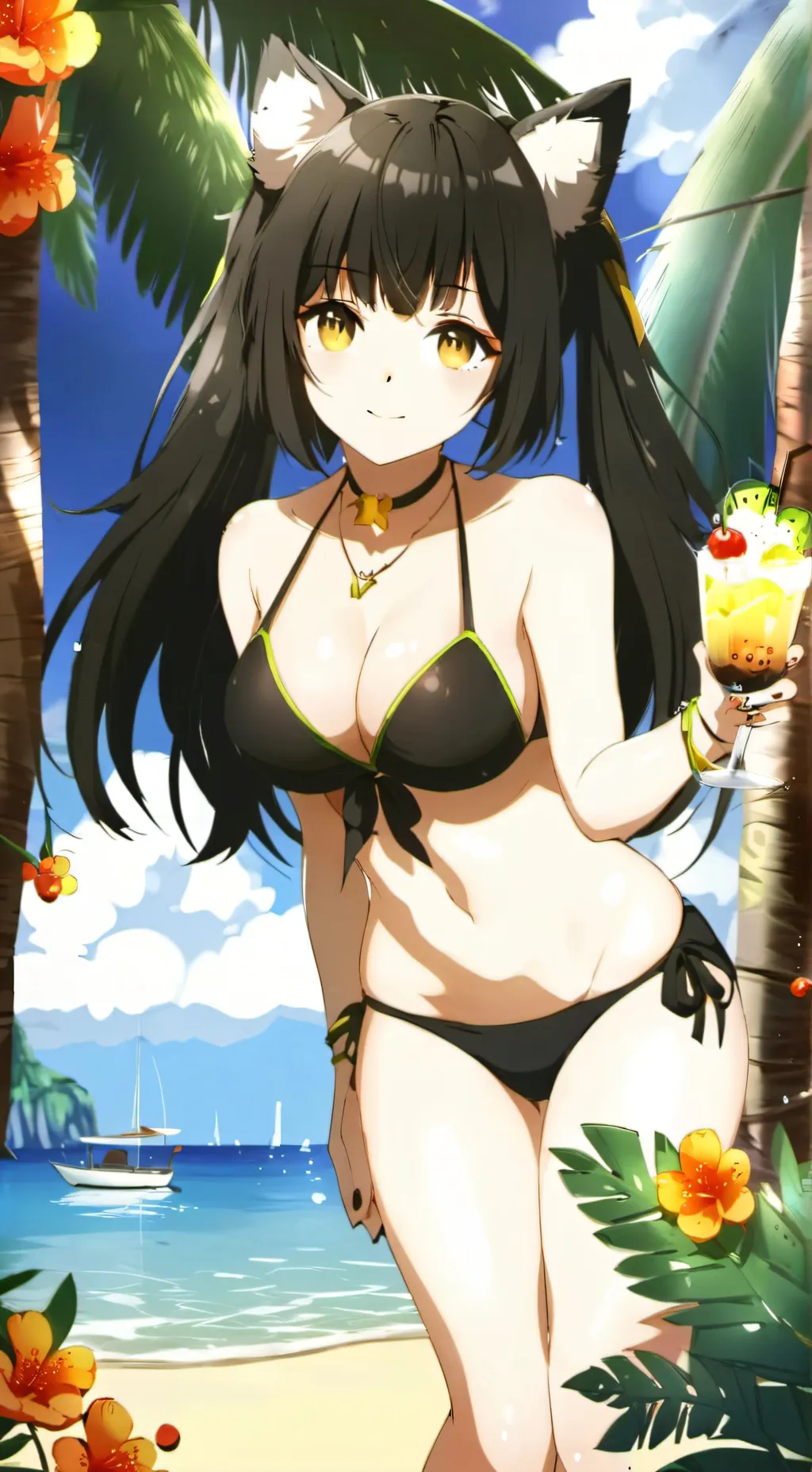 ai character: Evee (summer) background