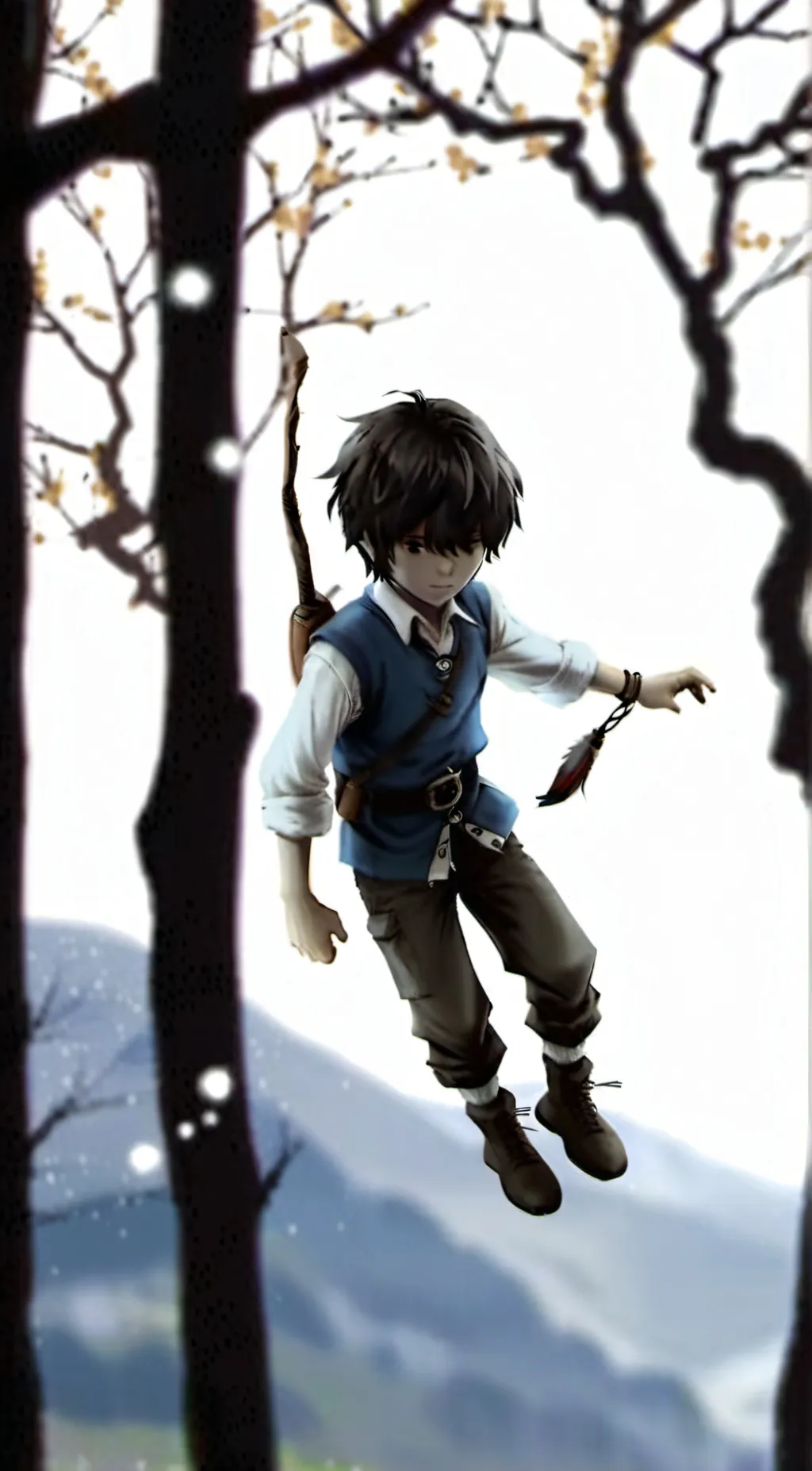 ai character: runaway kid background