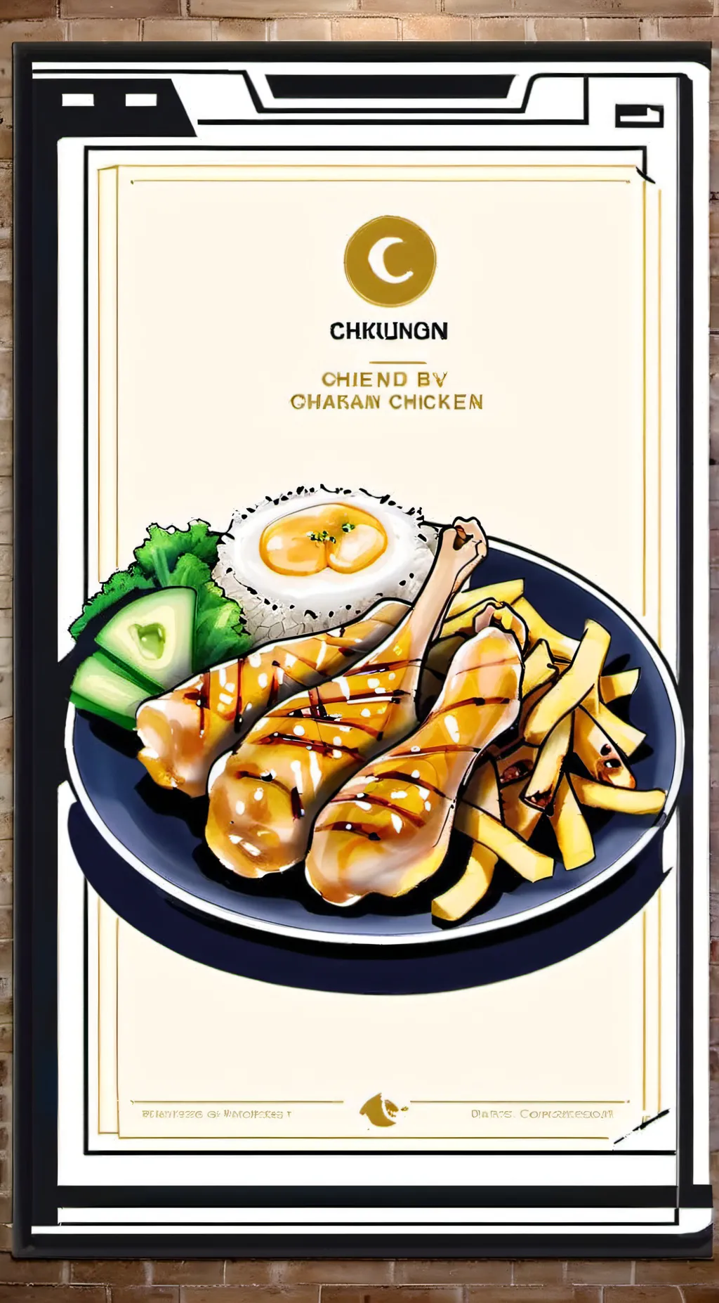 ai character: kickin chicken  background