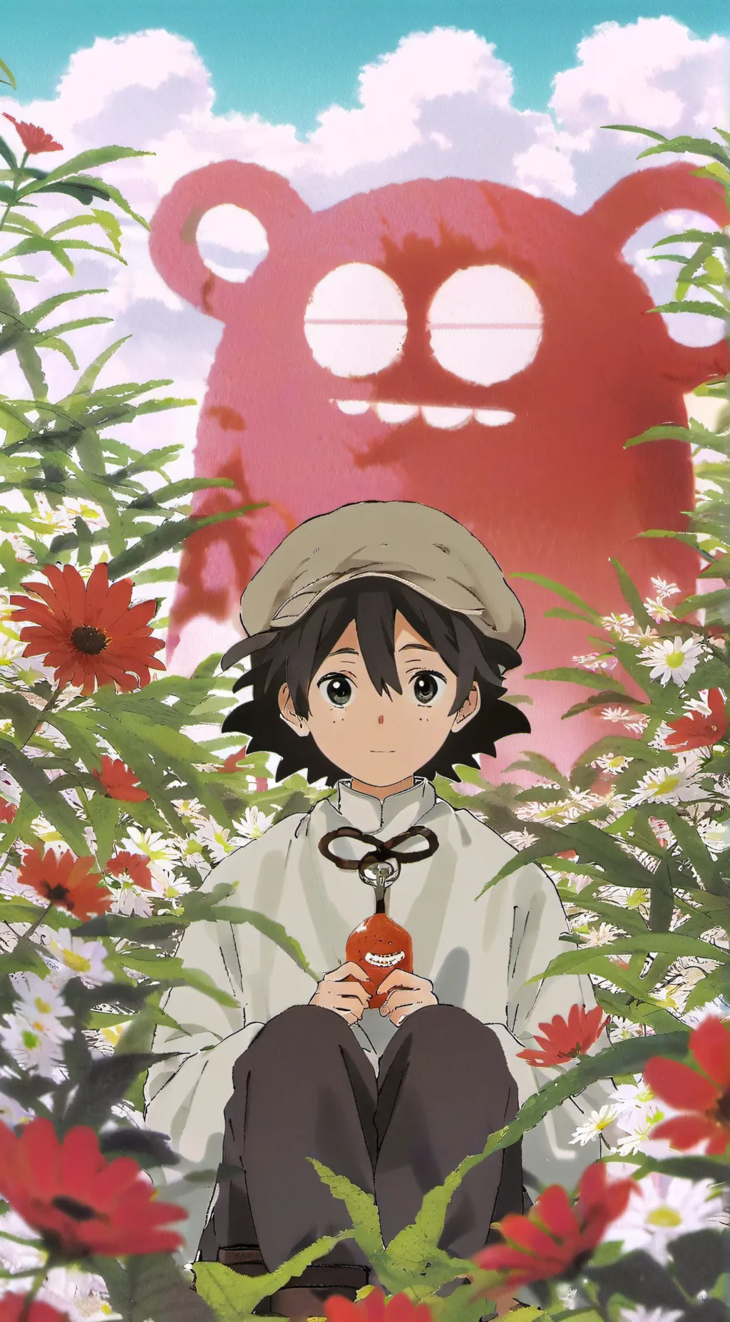 ai character: gummy & boy background