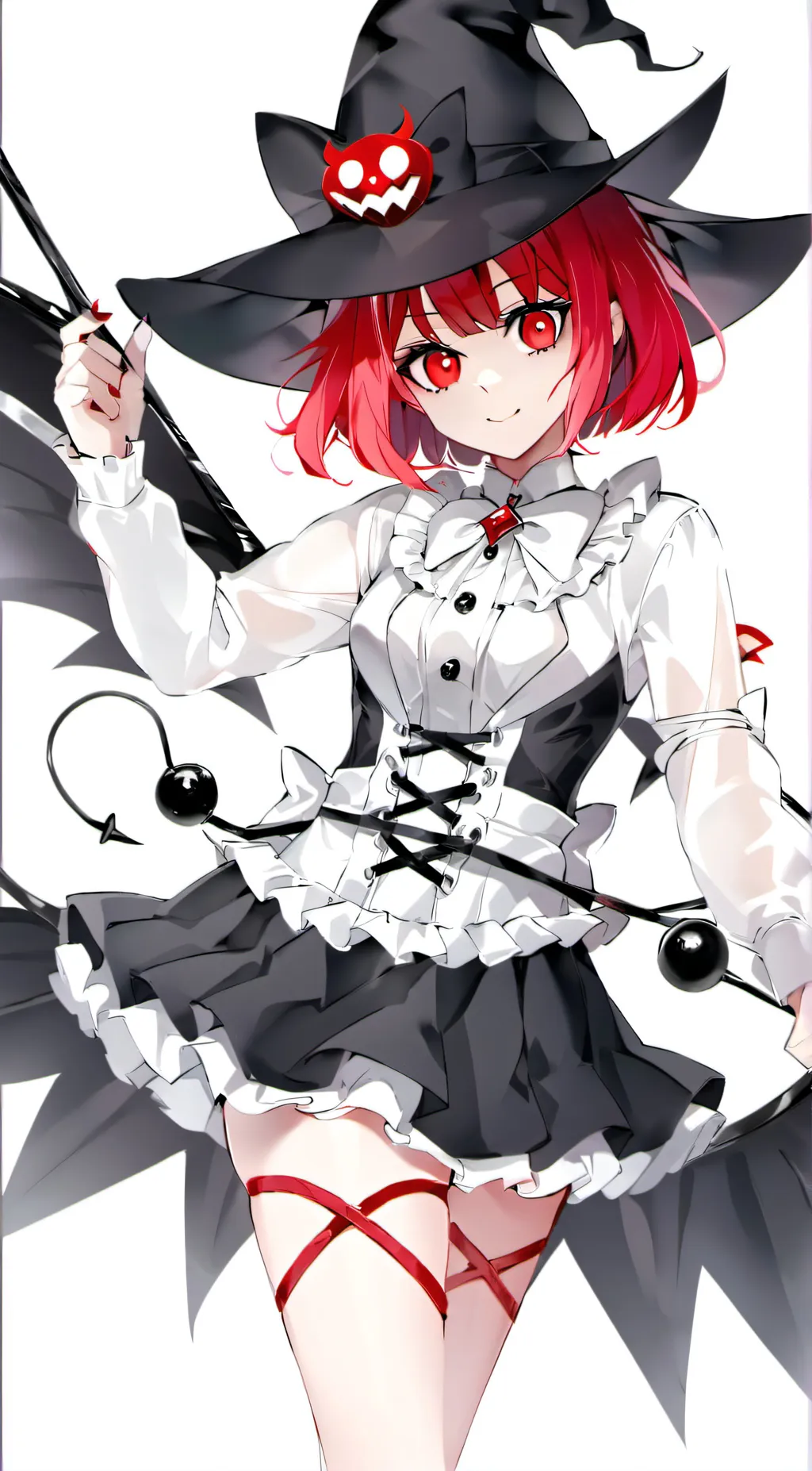 ai character: black demon girl background