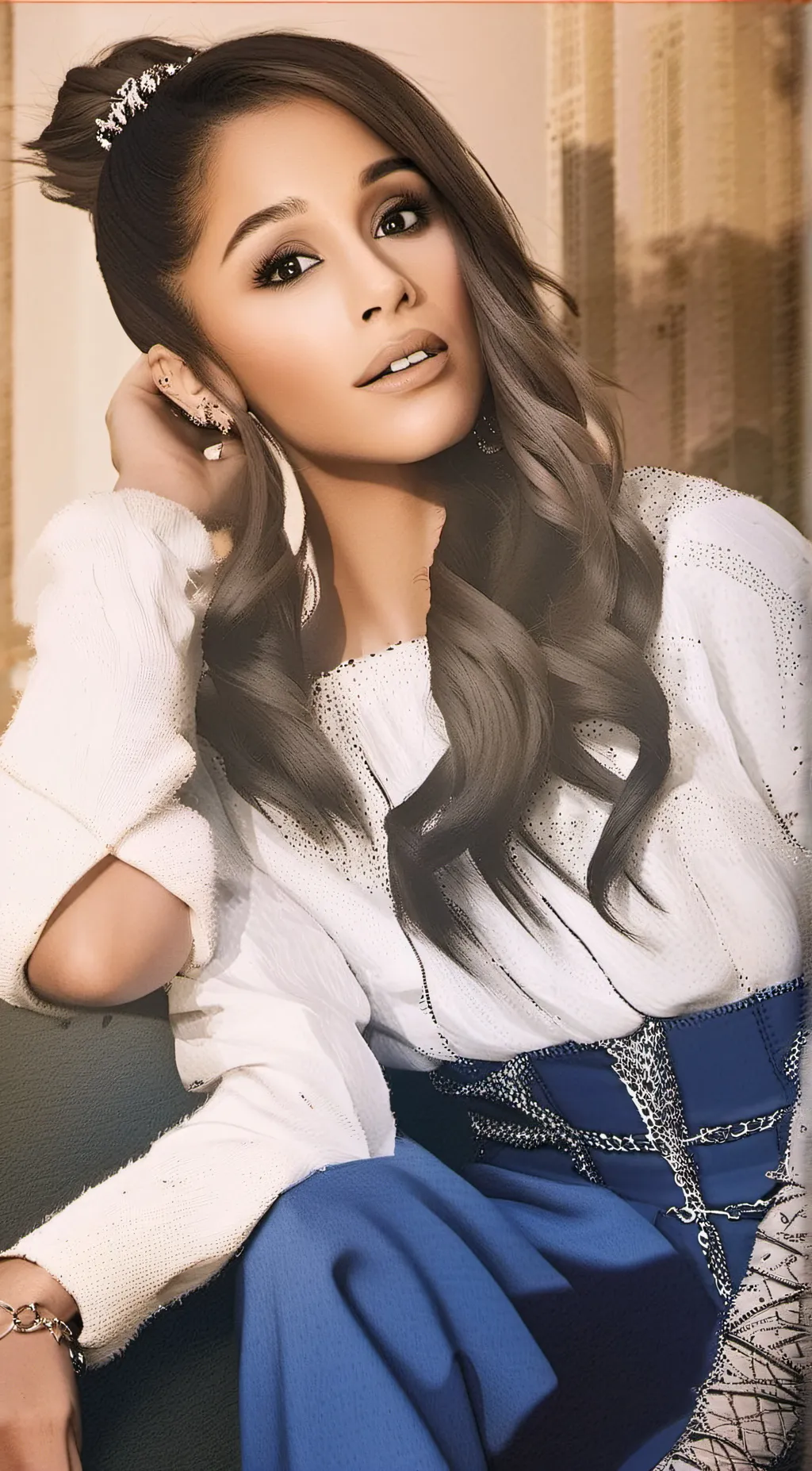 ai character: Ariana Grande  background