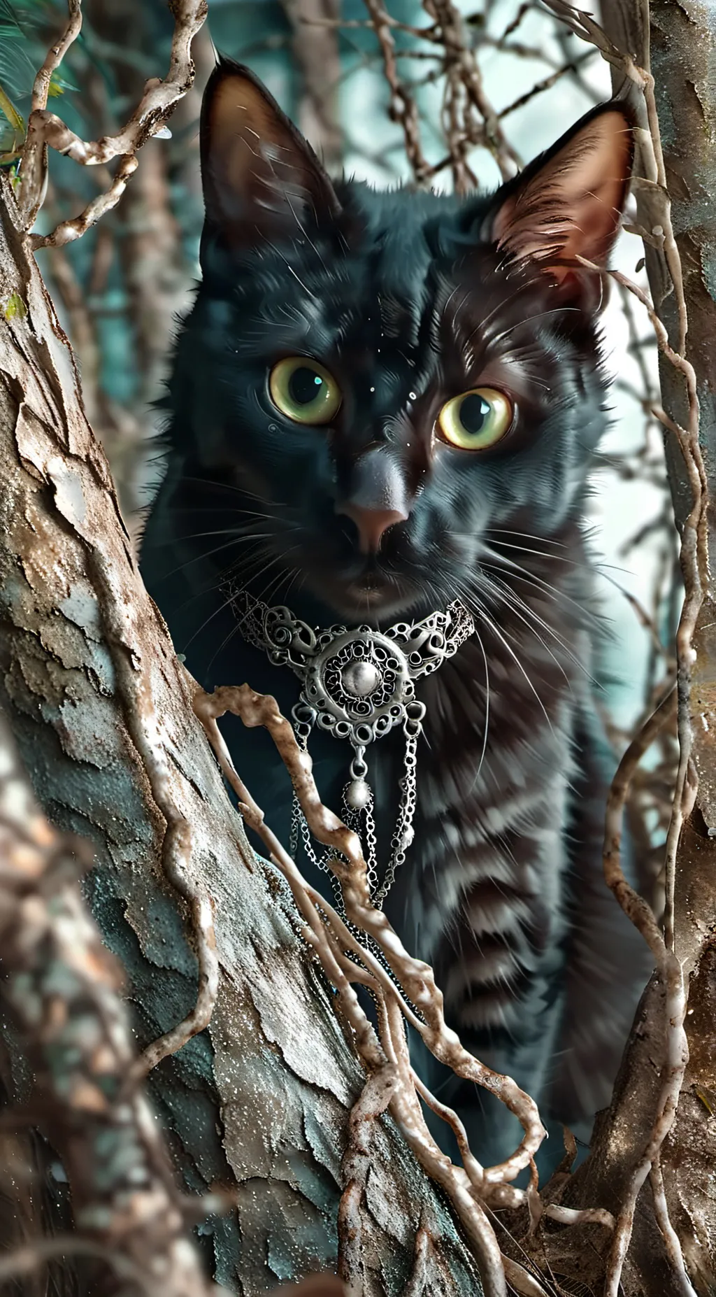 ai character: cat👹👩🏼‍🦳 background