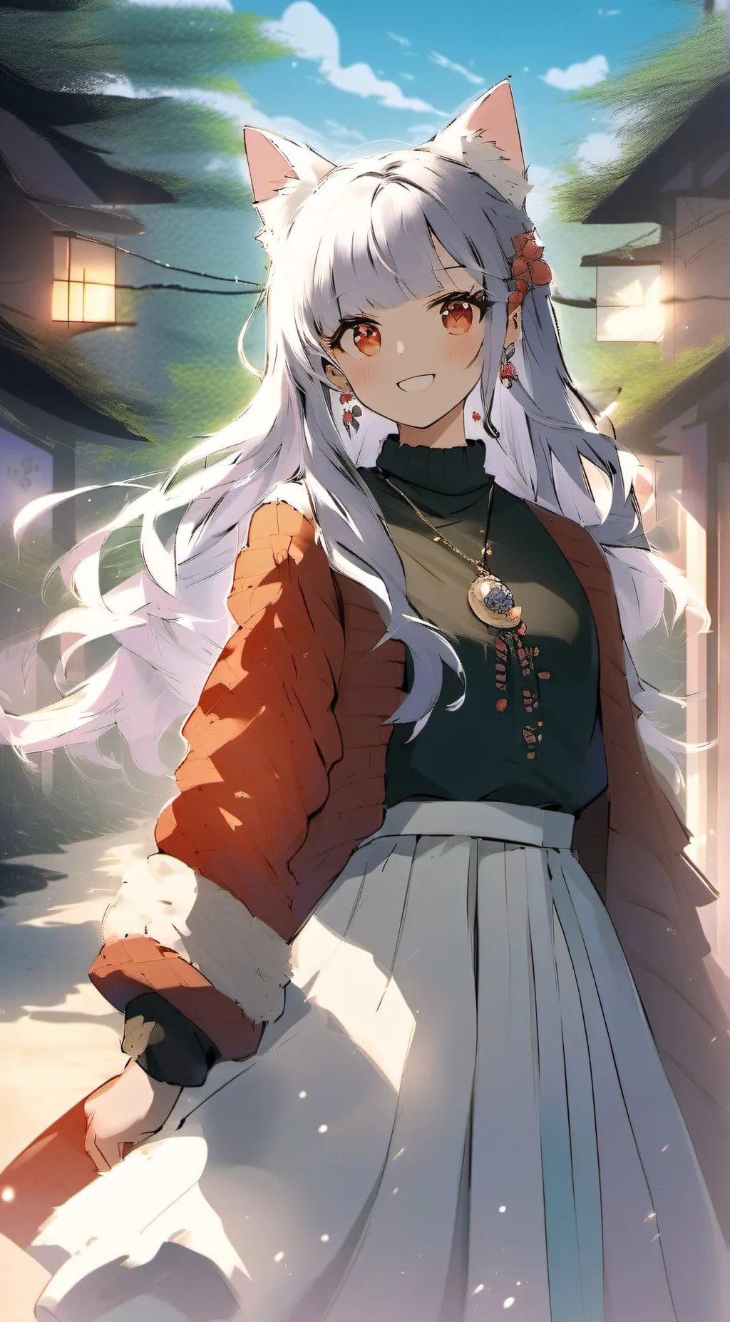 ai character: moonlight background