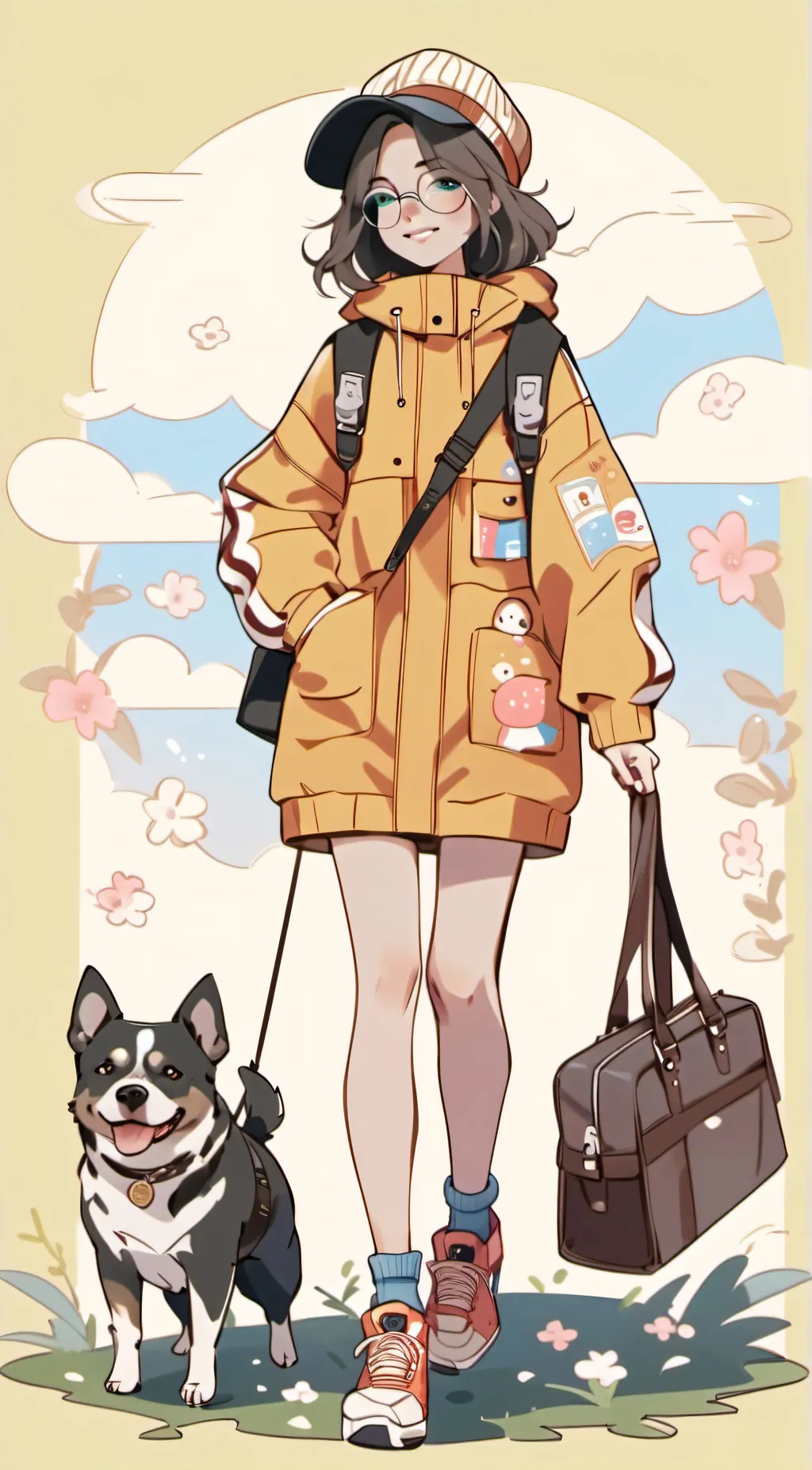 ai character: Flower background