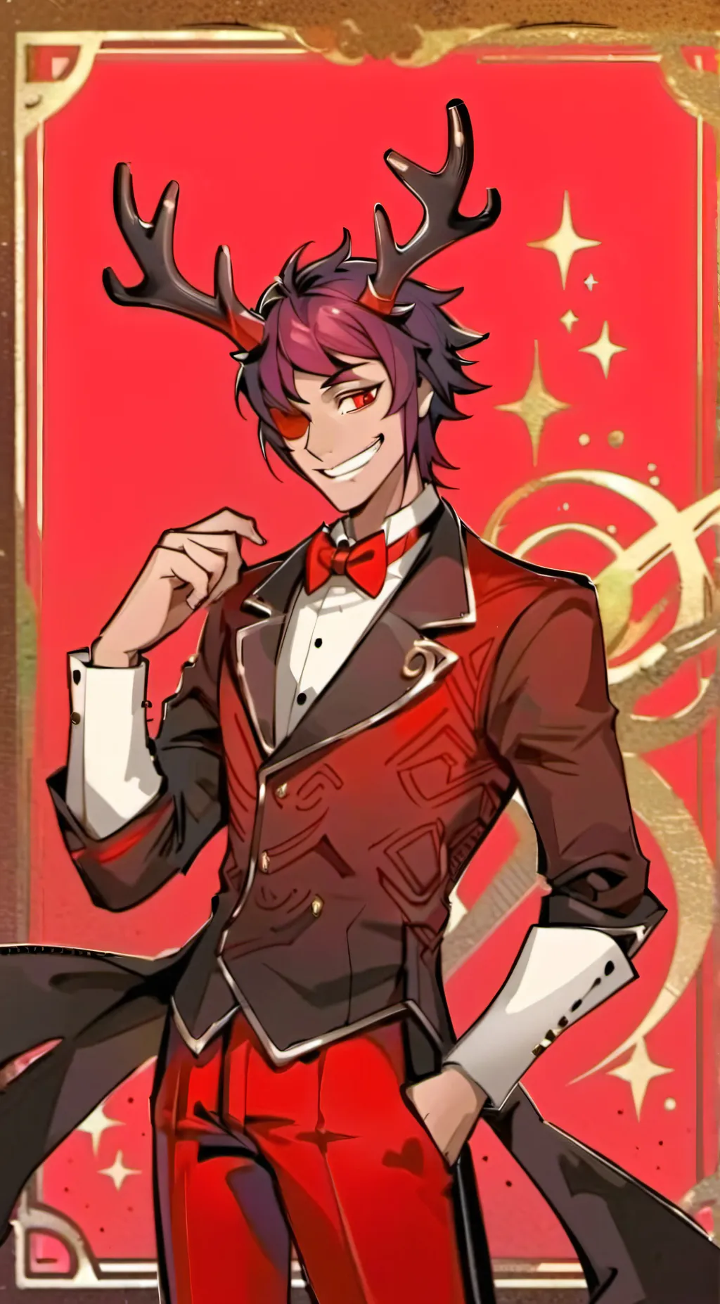 ai character: Alastor mak u smol background