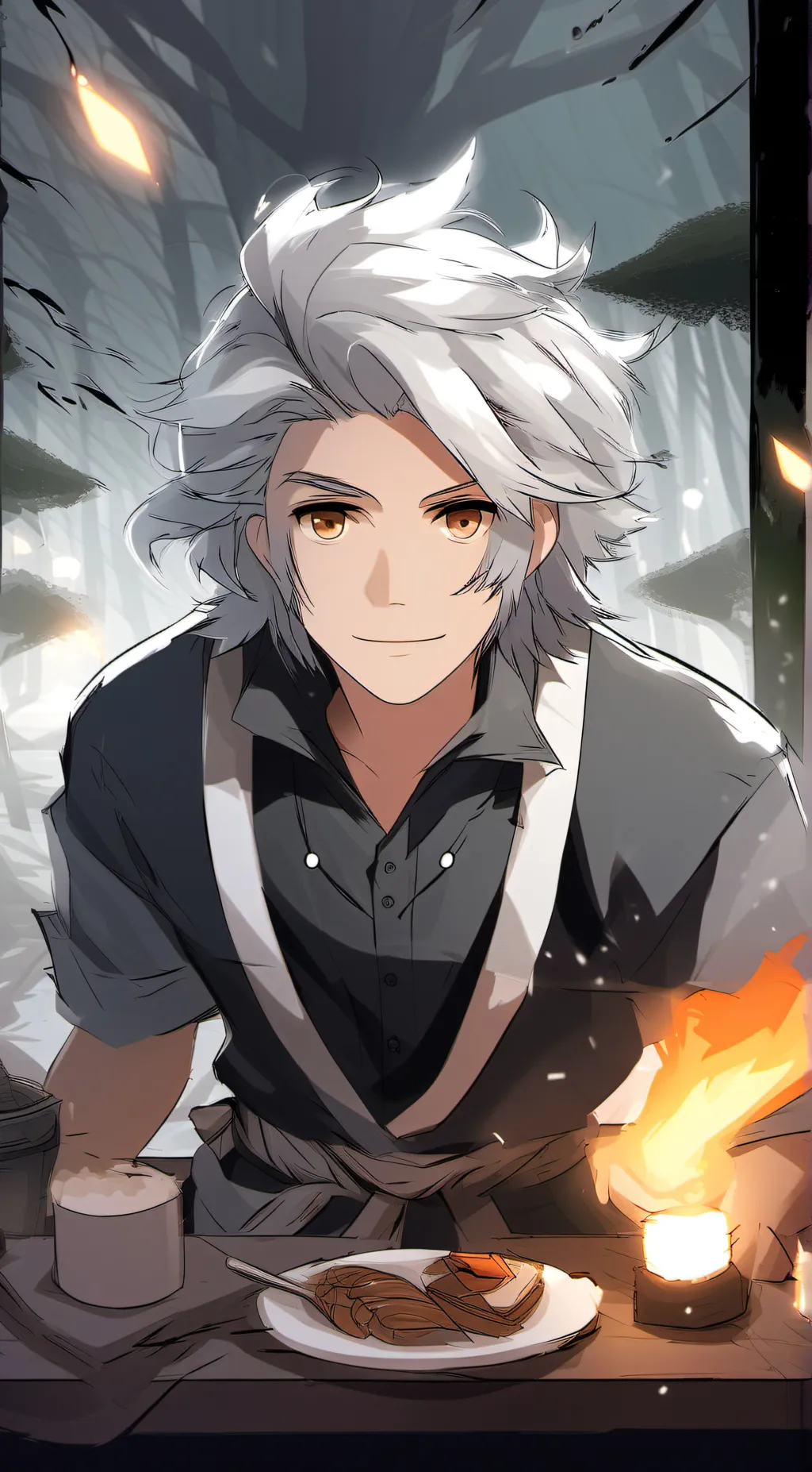 ai character: Alastor x Lucifer  background