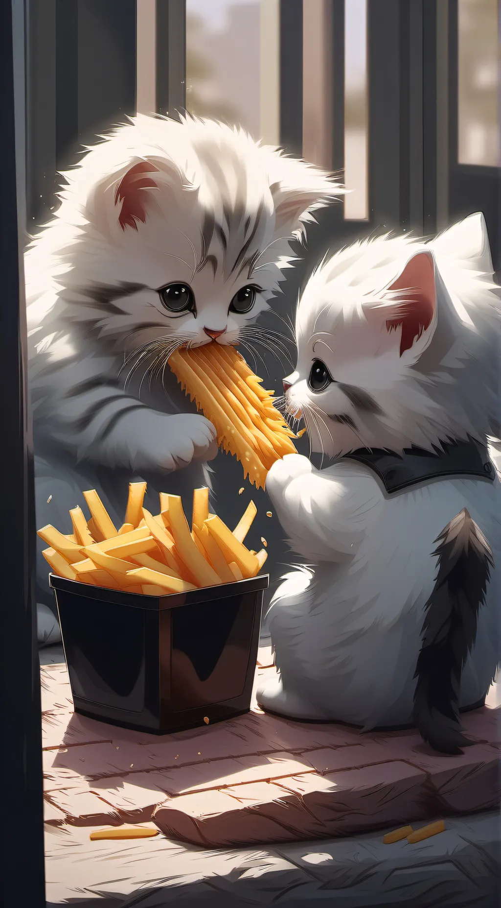 ai character: McDonald kittens background