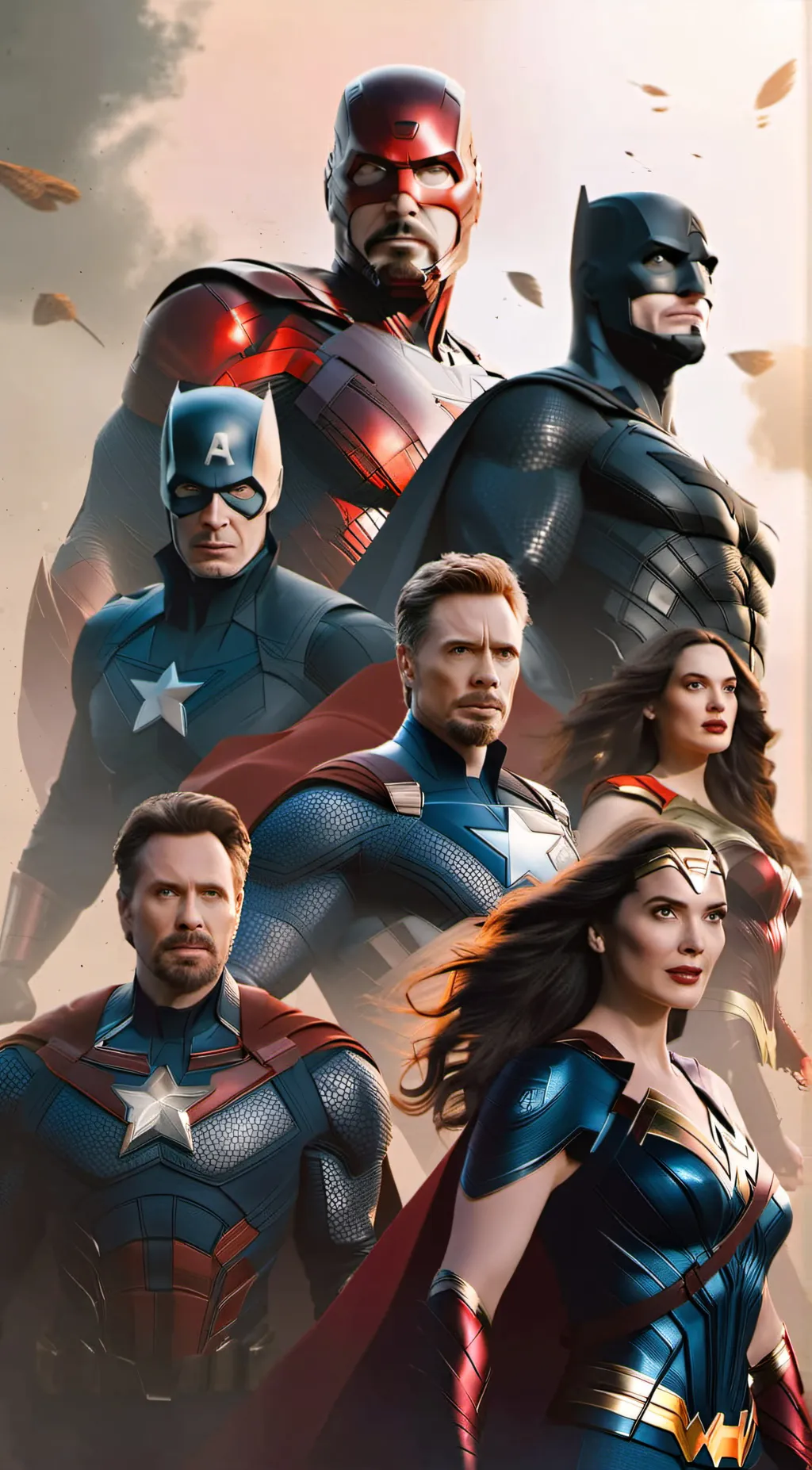 ai character: Avengers crossover background