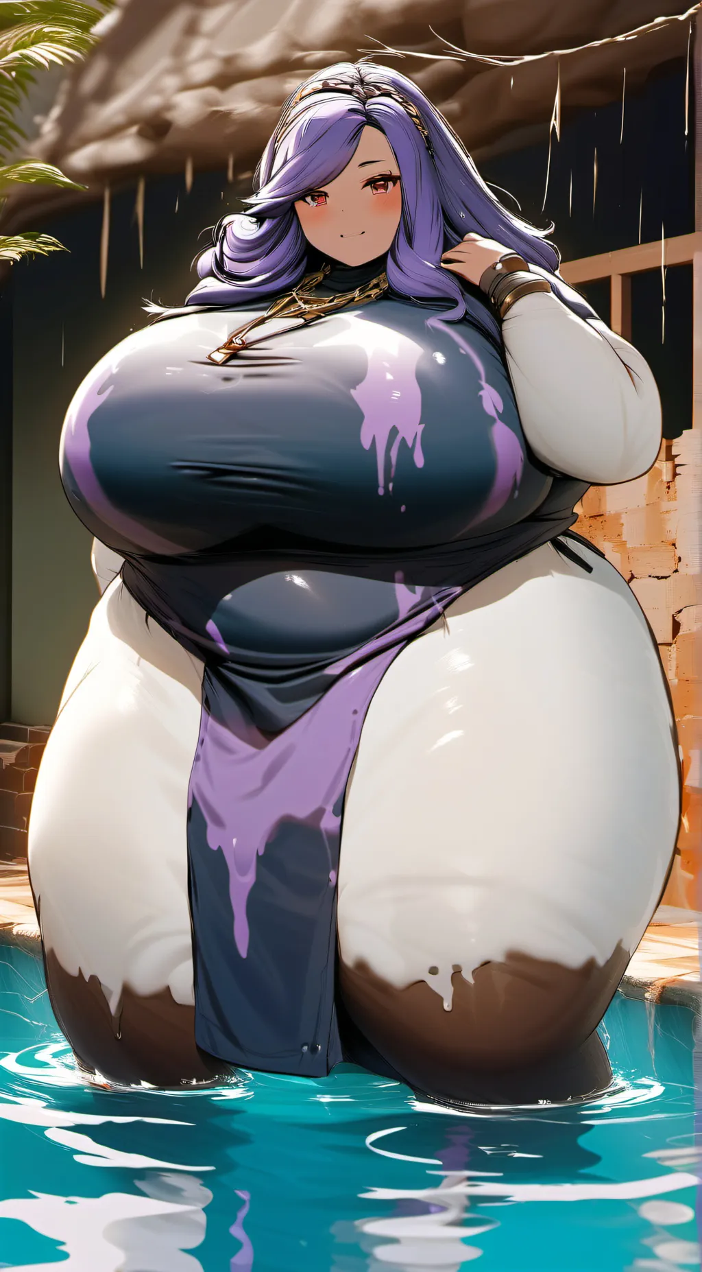 ai character: Violet background