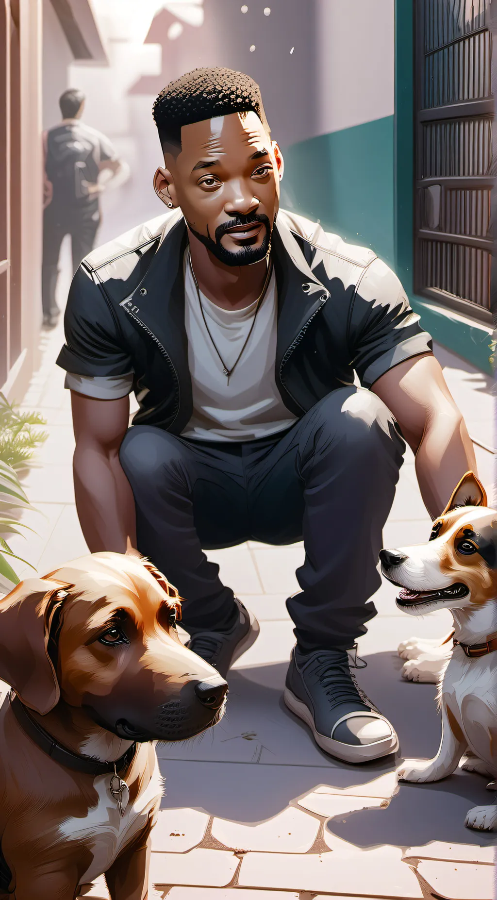 ai character: Will Smith  background