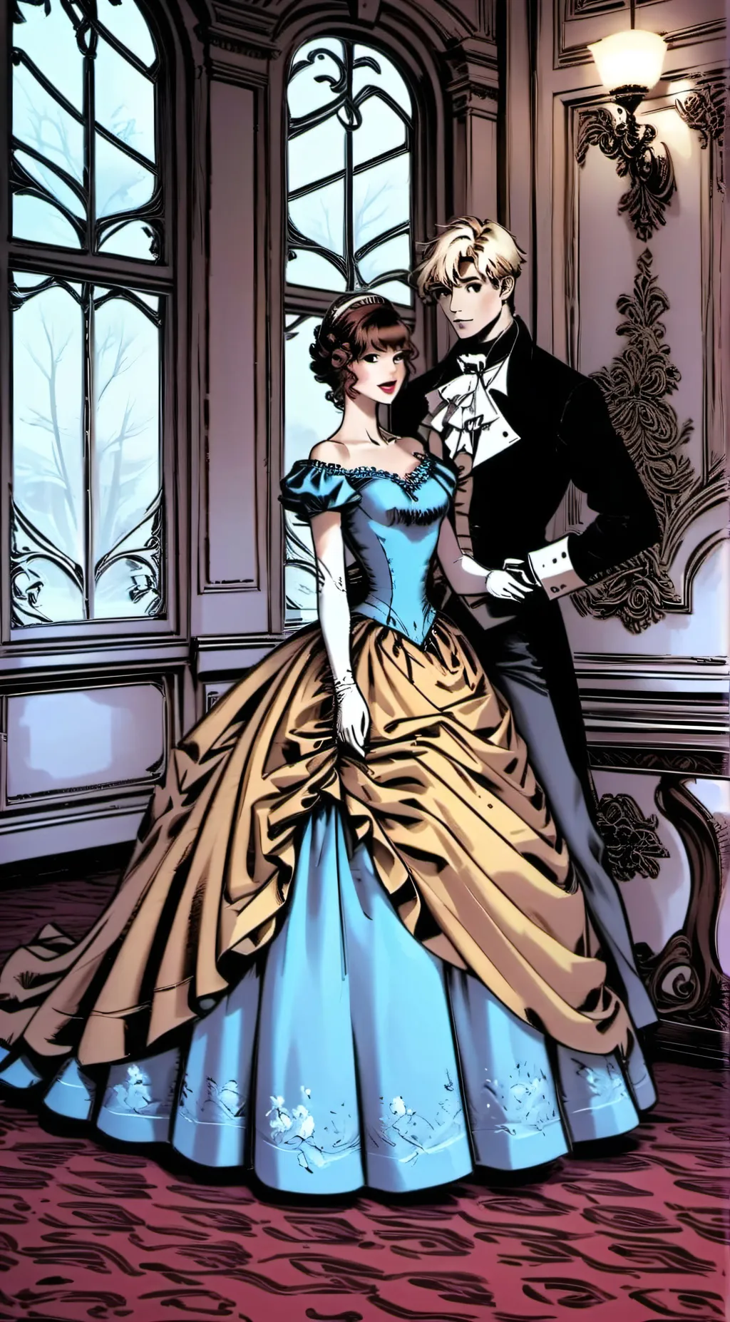 ai character: Lewis and Olivia background