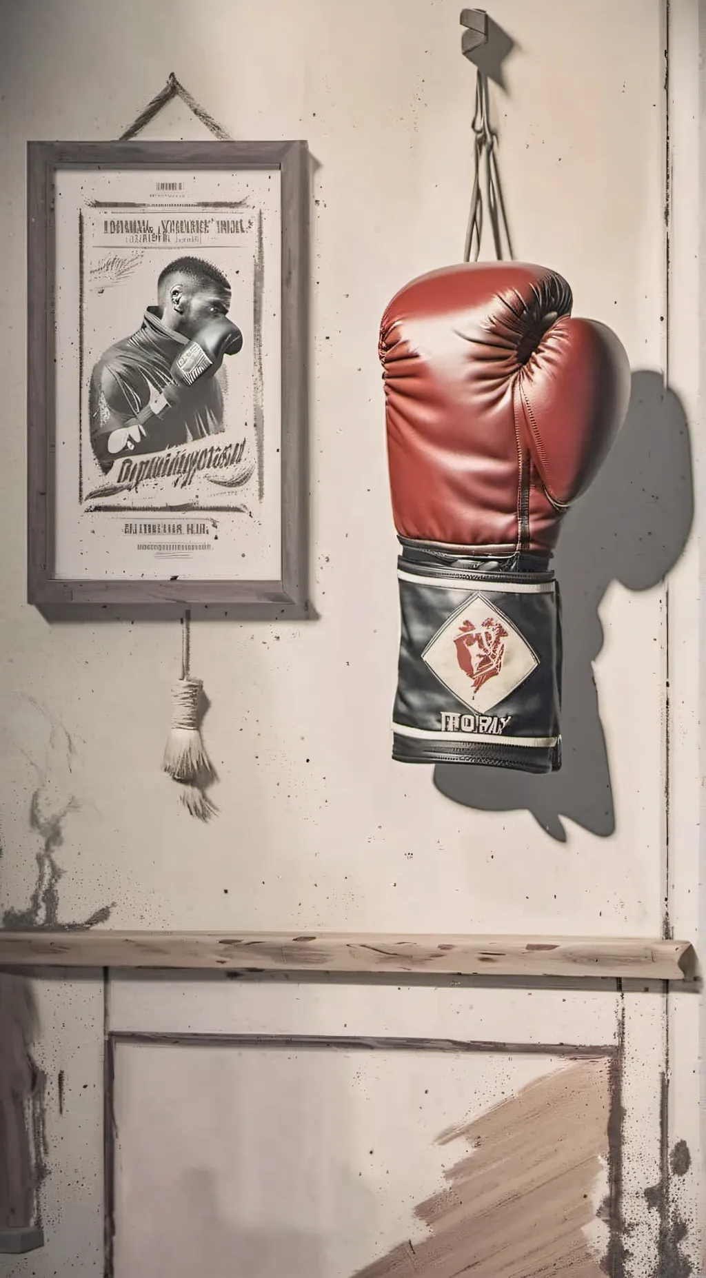 ai character: Boxing glove background