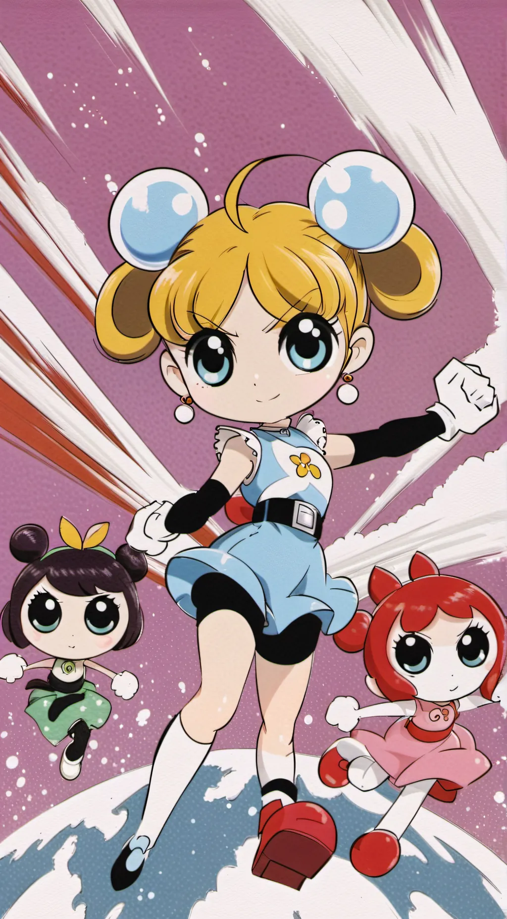 ai character: Powerpuff girls  background