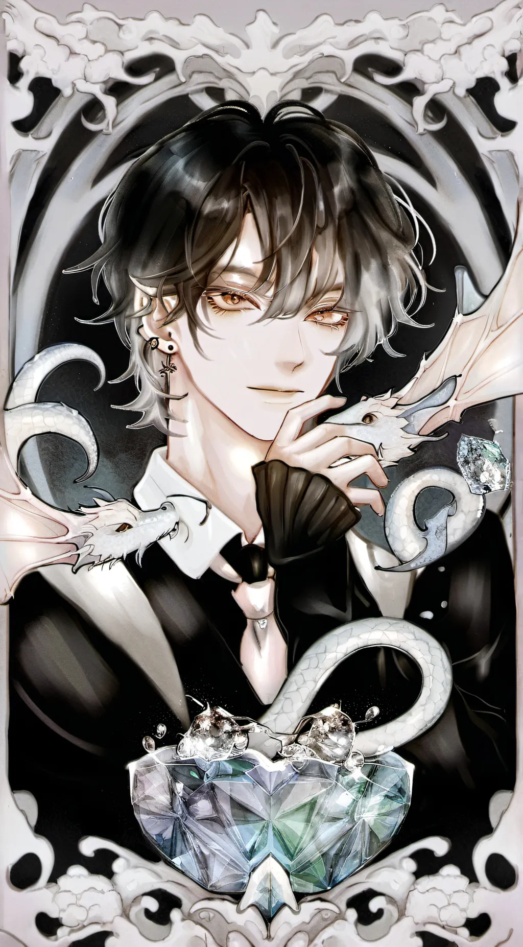 ai character: Leonard Nimoy  background