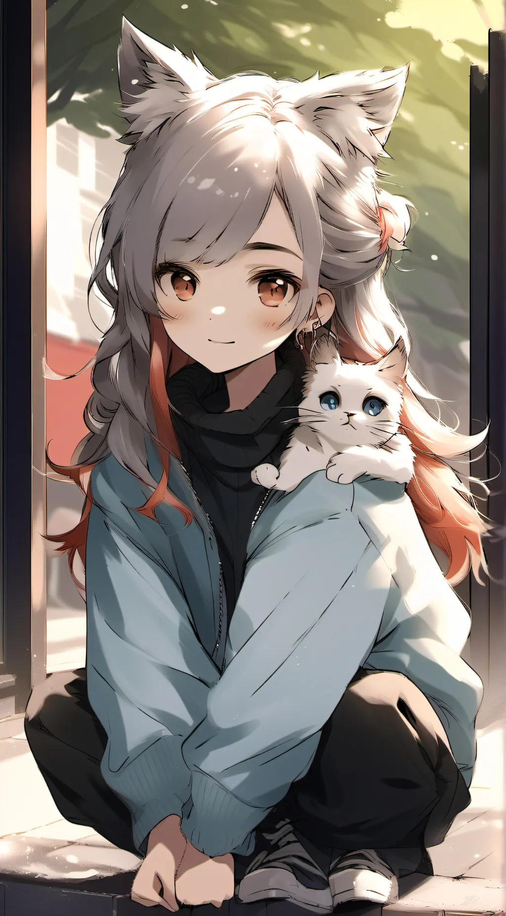 ai character: moonlight background