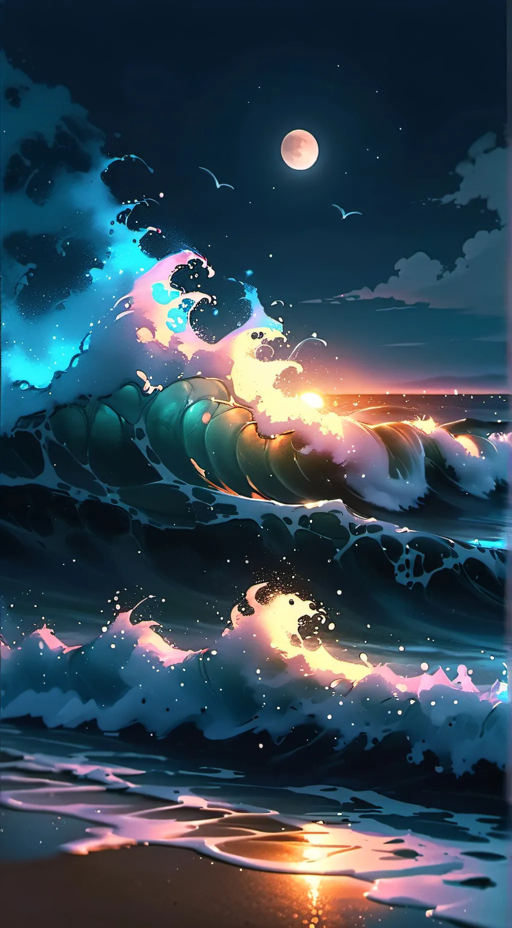 ai character: Kny beach party! 🌊 background