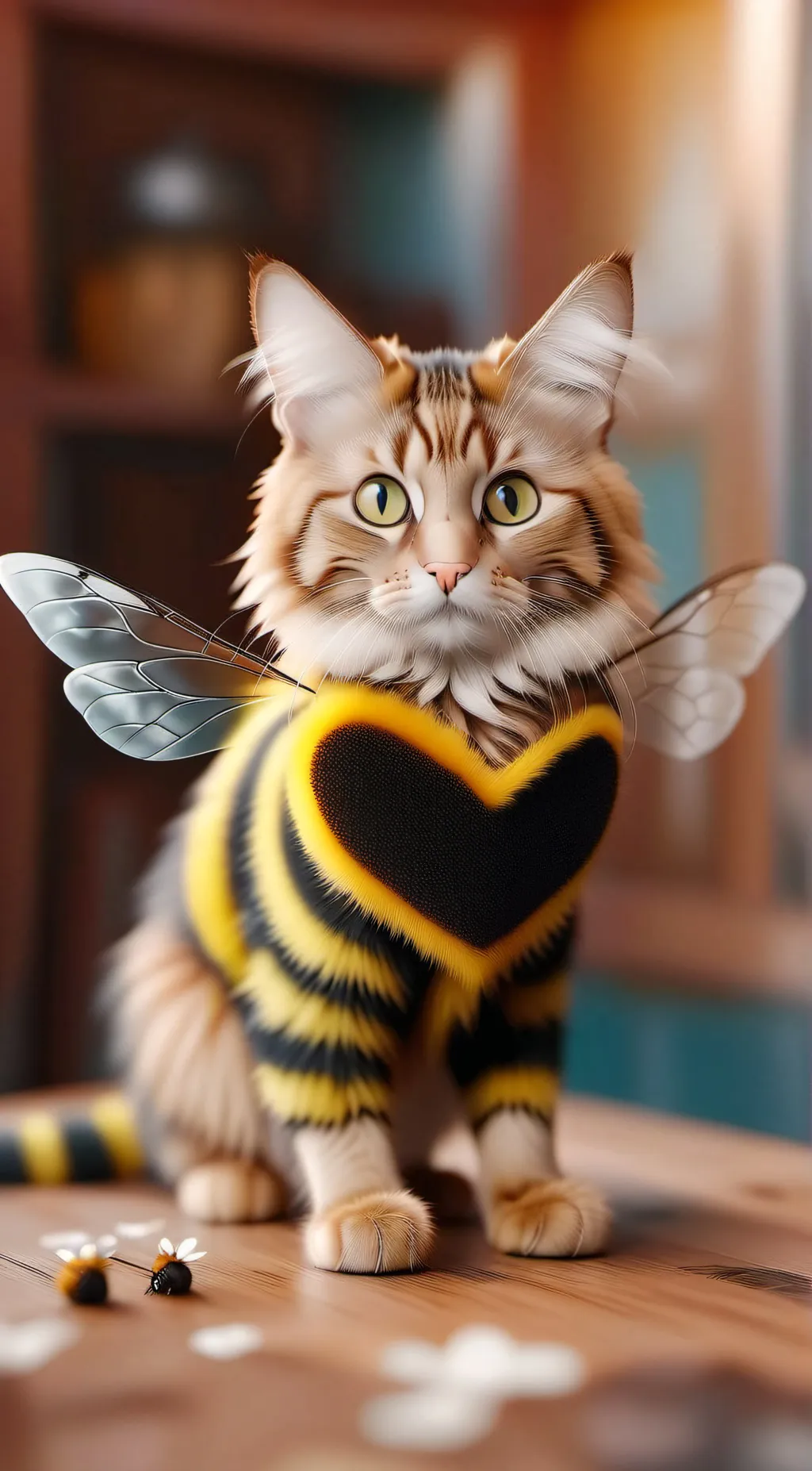 ai character: little bee kitty background