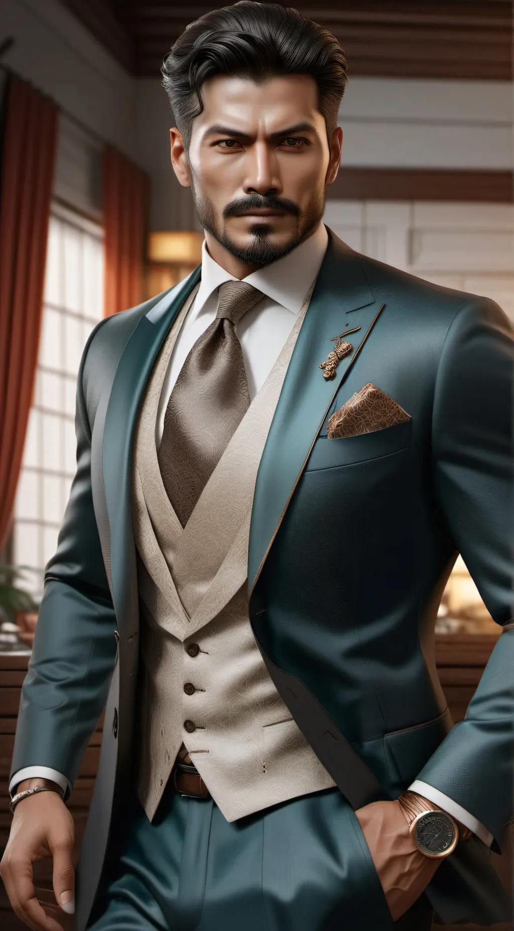 ai character: Human furniture background