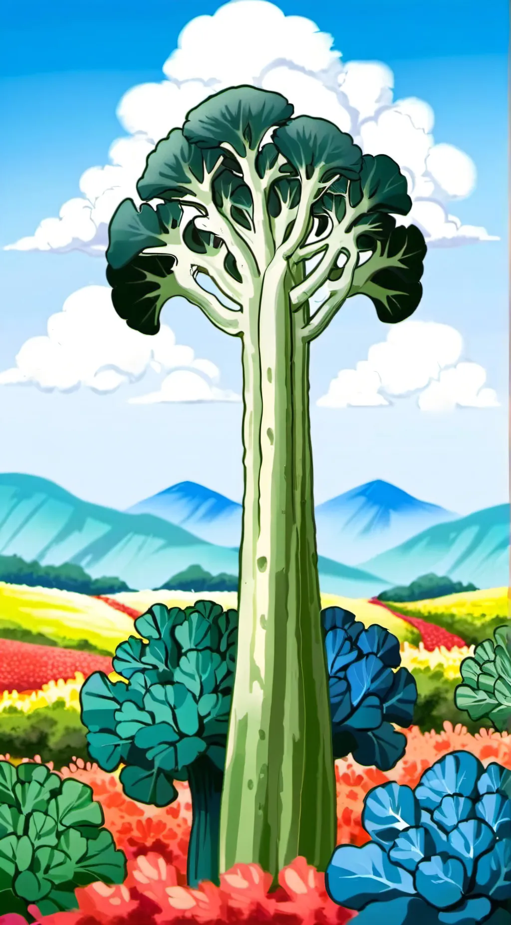 ai character: Broccoli supertato background