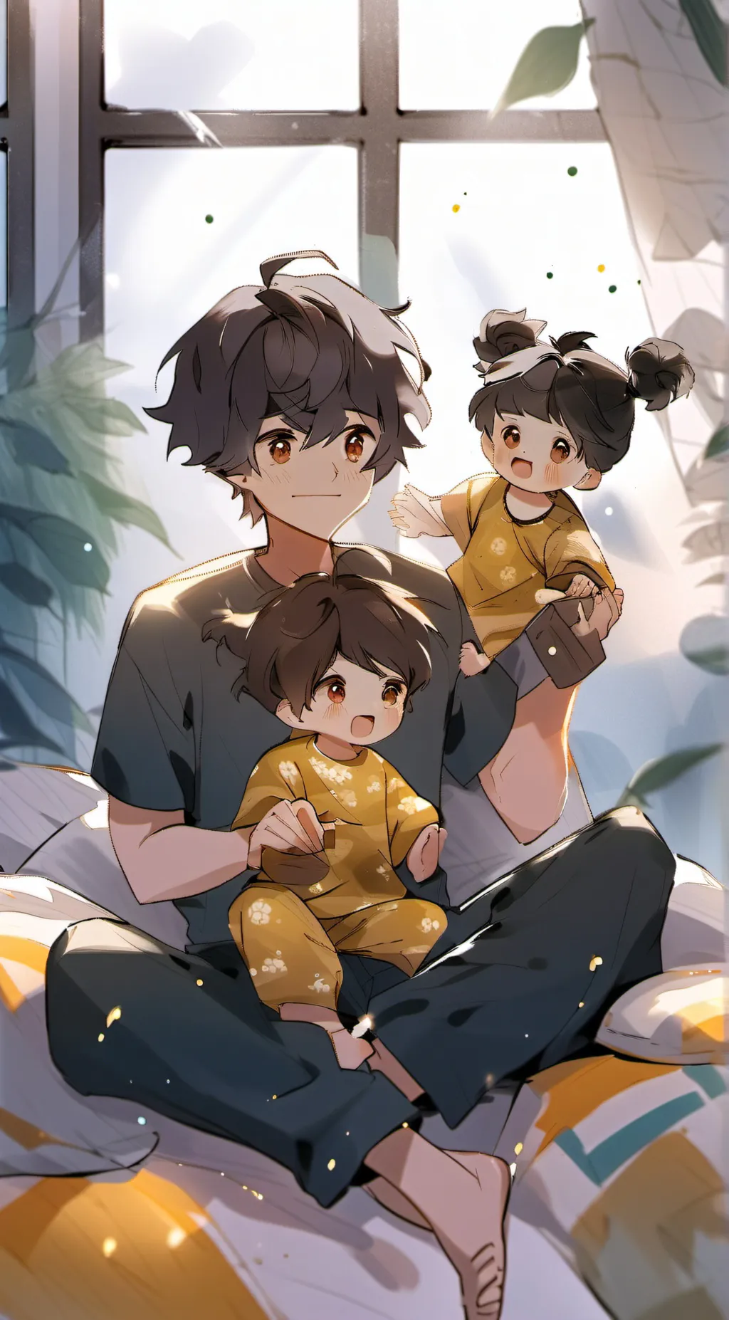 ai character: baby six and mono background