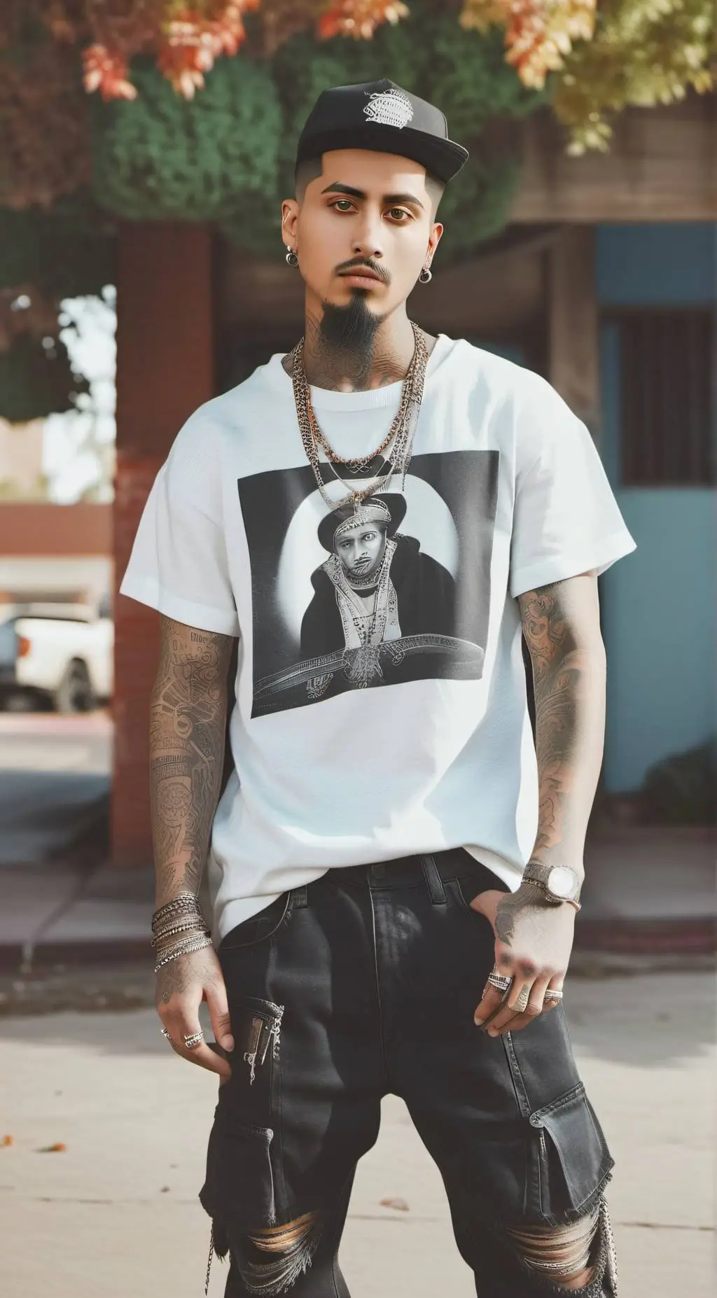 ai character: MoneySign Suede background