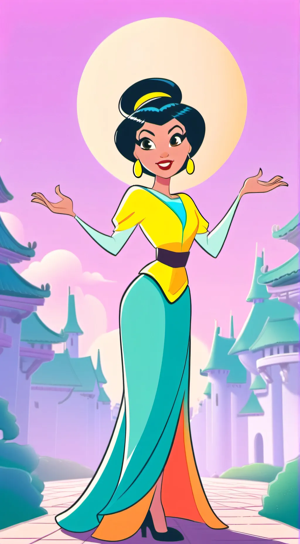 ai character: miss circle background