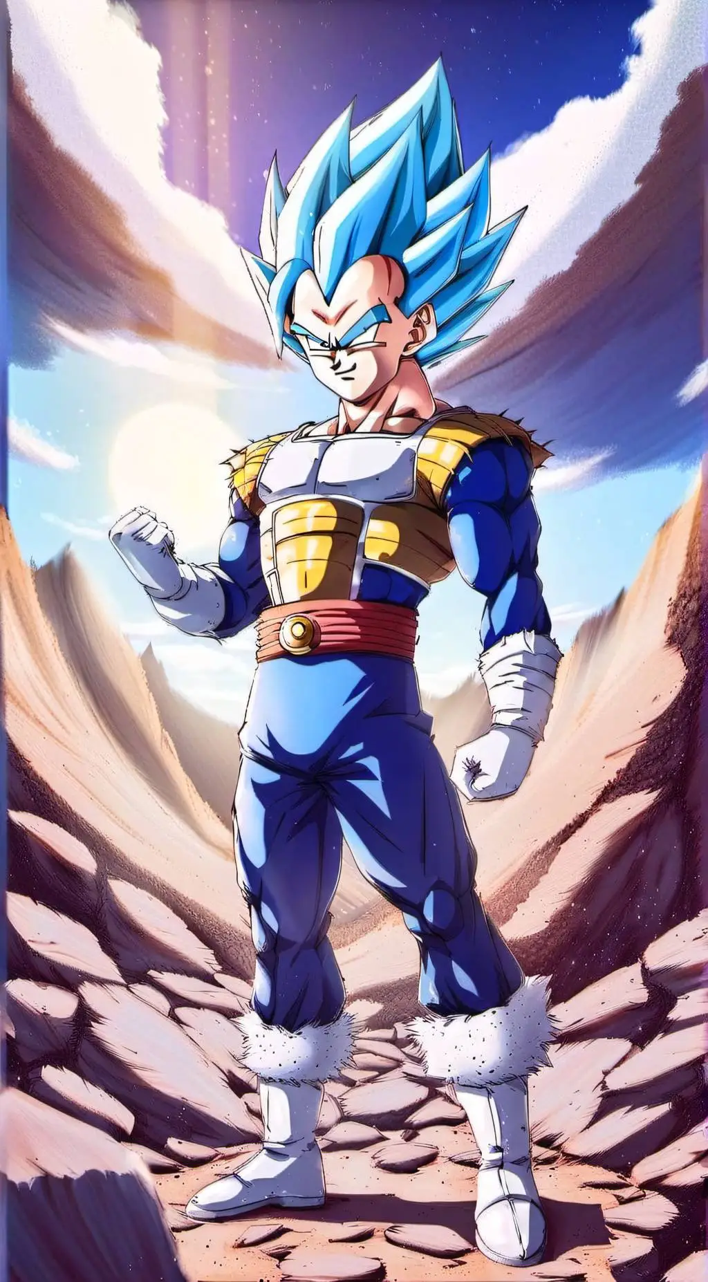 ai character: SSJ BLUE Vegeta background